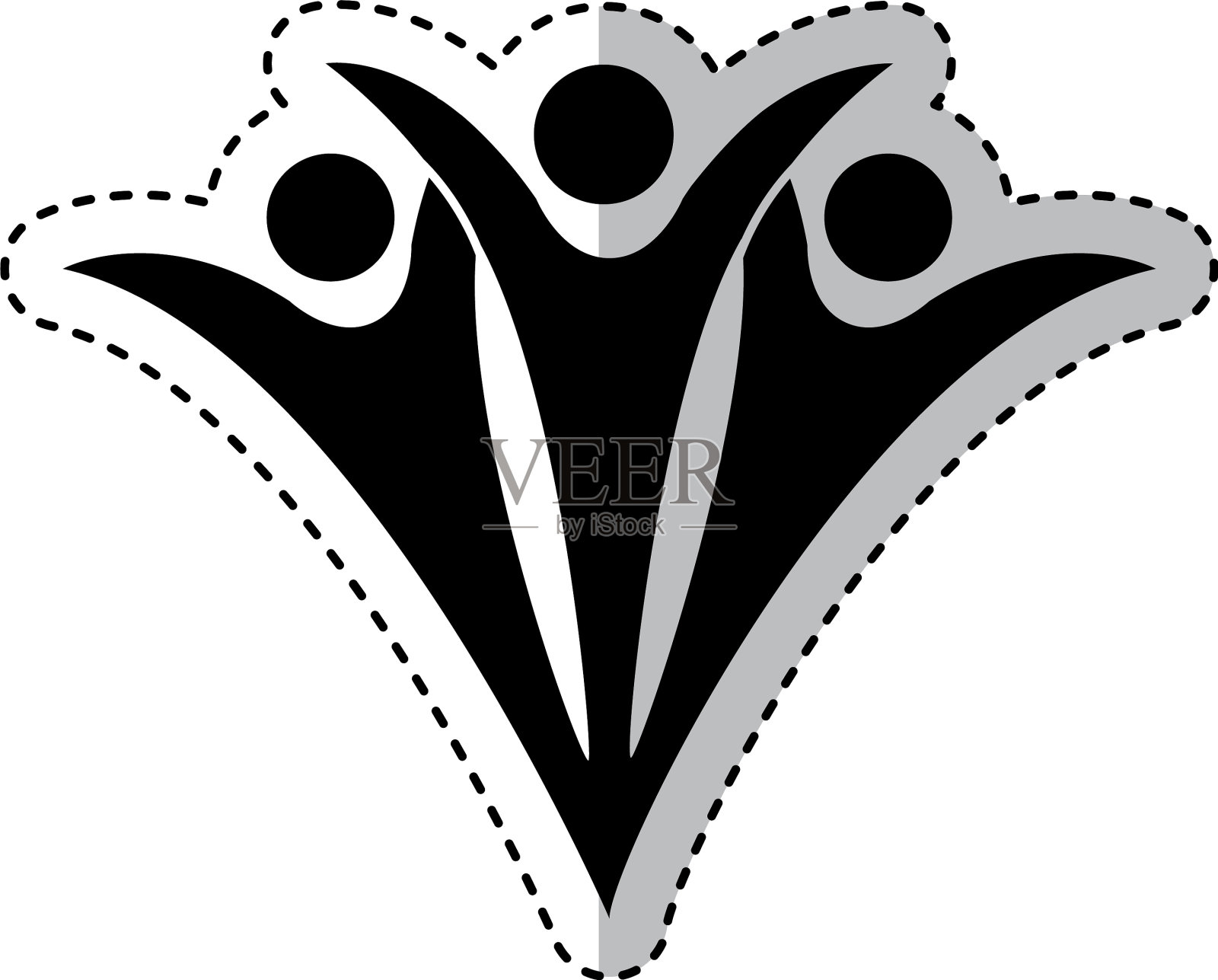 人的团队剪影徽章设计元素图片