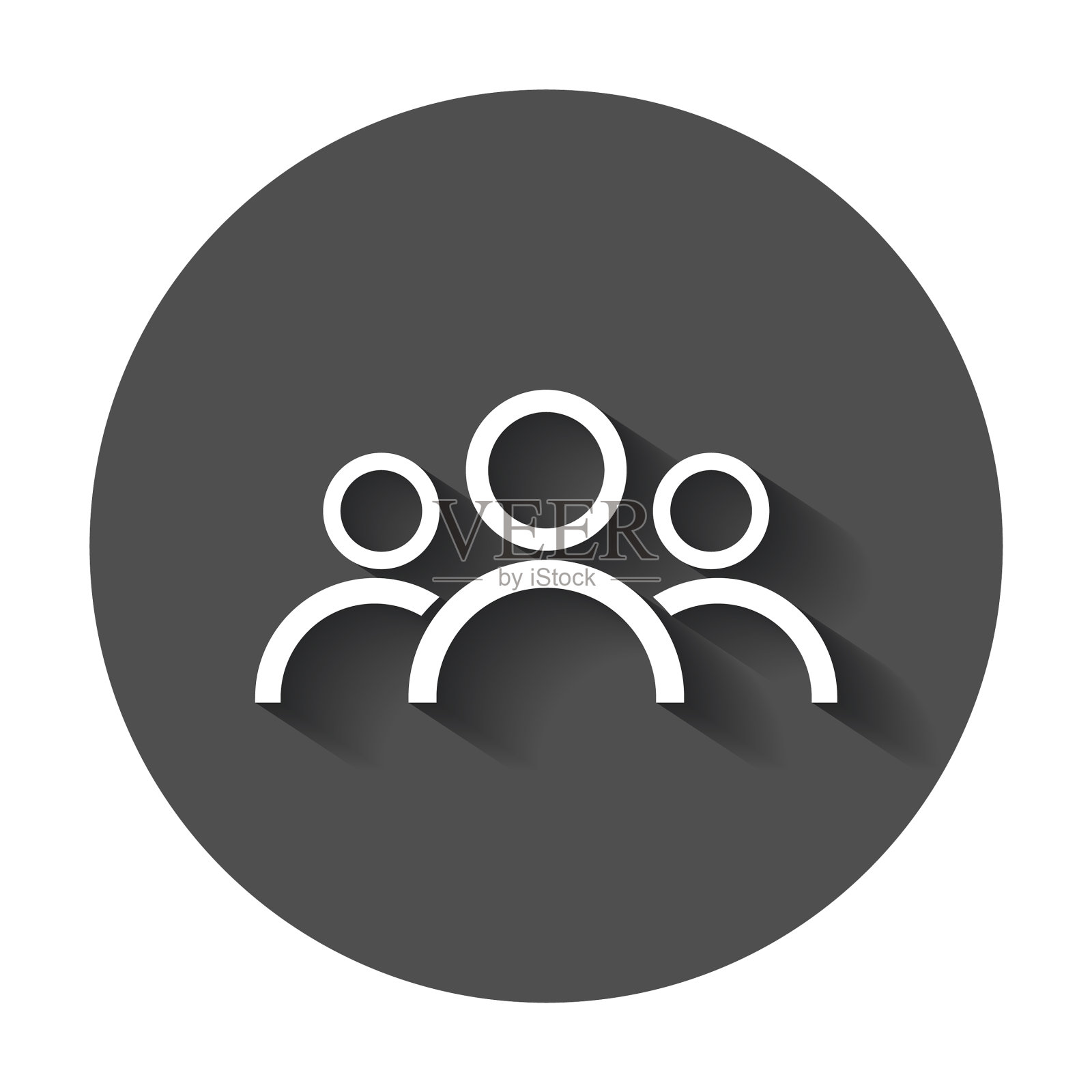 人的图标平带有长长的阴影图标素材