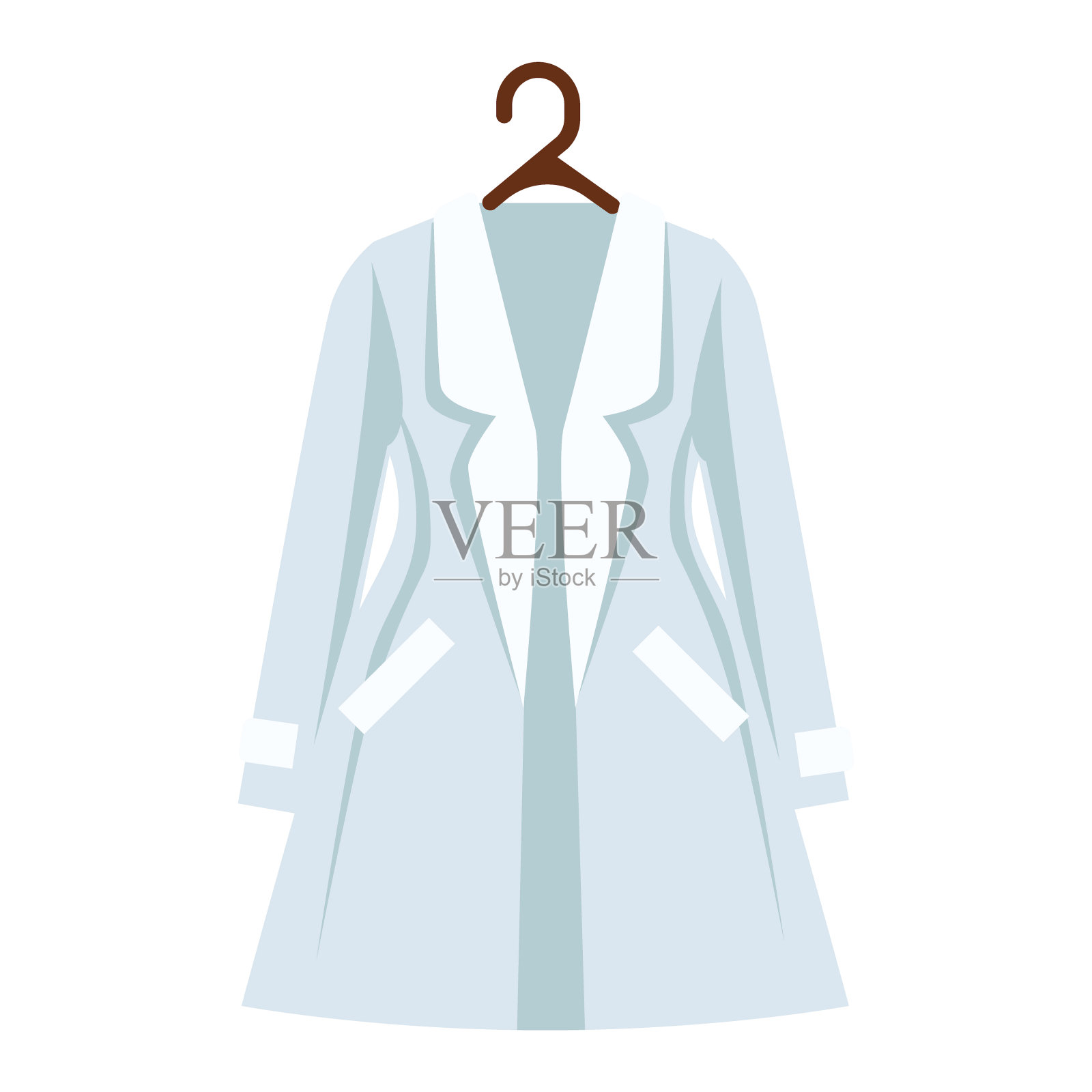 白色和浅蓝色的妇女外套设计元素图片