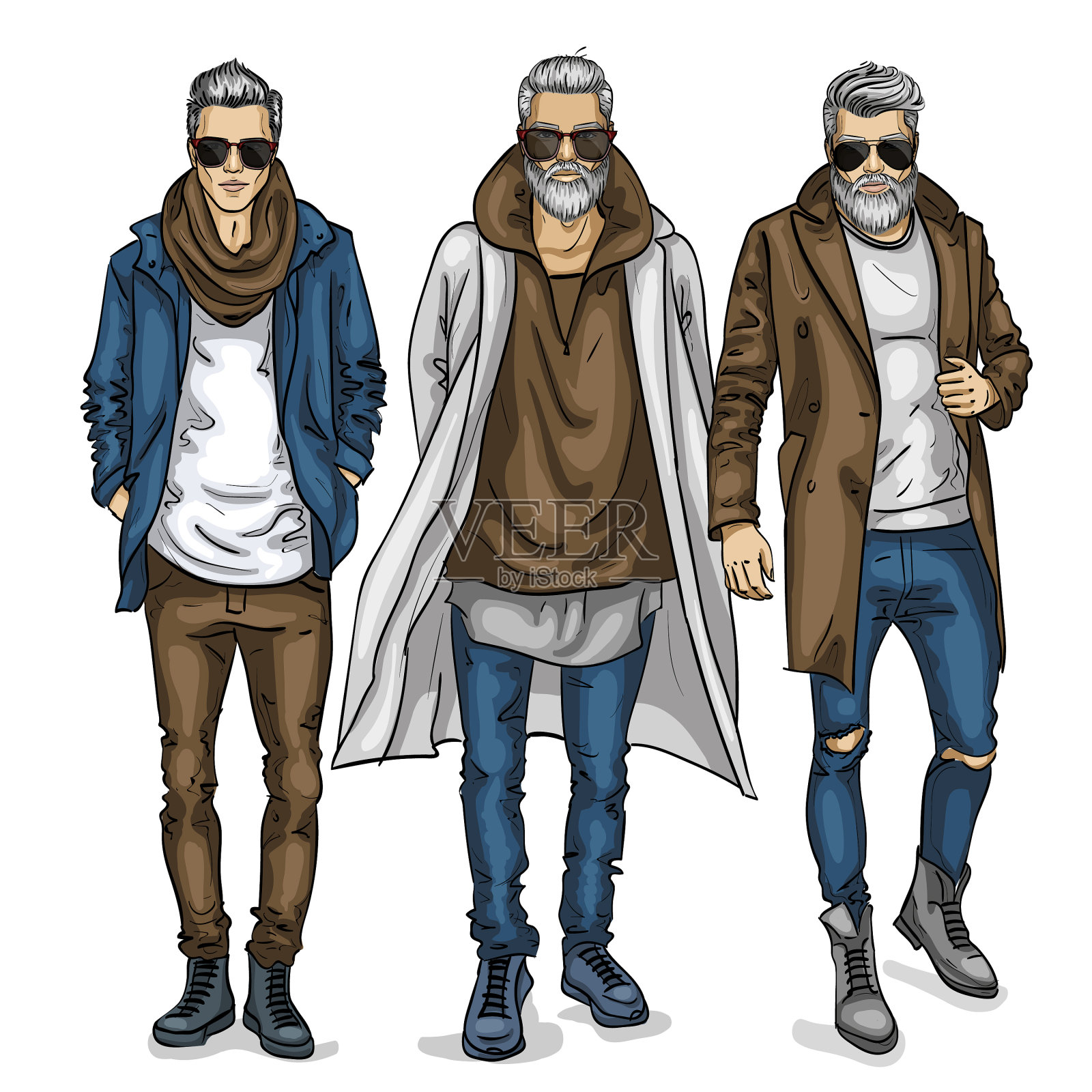 年轻人模型设计元素图片