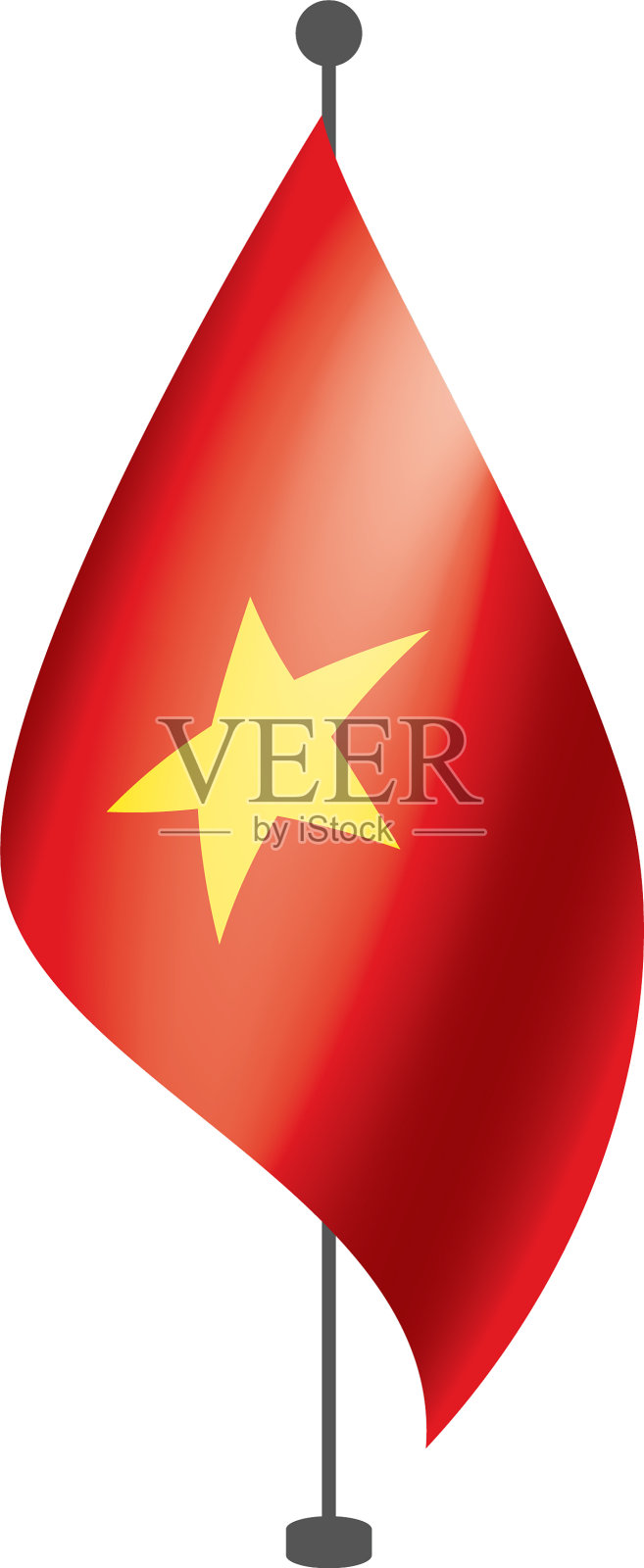 一面白色的越南国旗设计元素图片