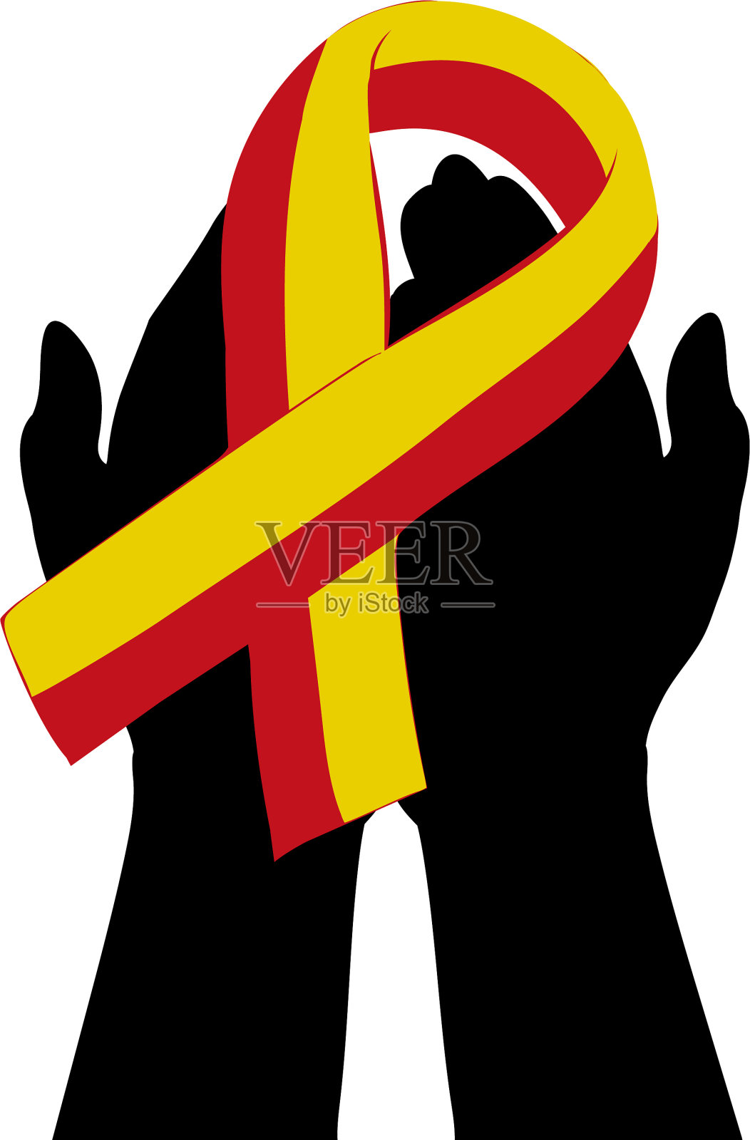 手牵黄带红带世界肝炎设计元素图片