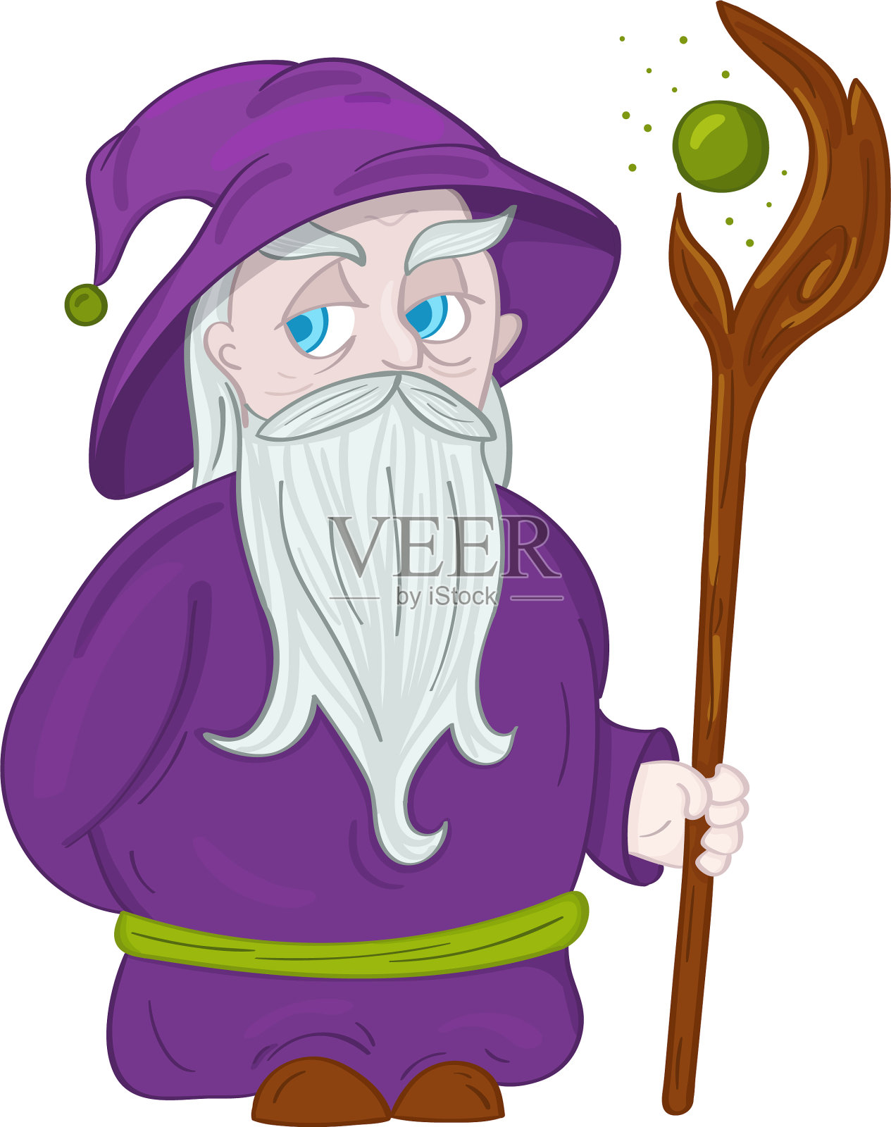 德鲁依人物与帽子和手杖设计元素图片