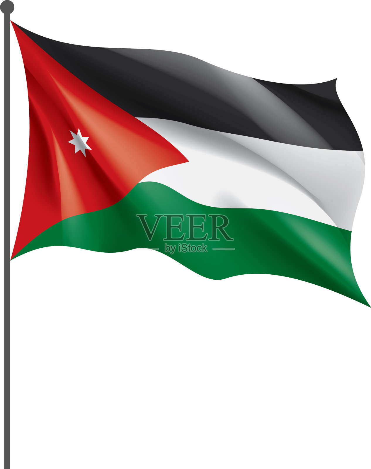 约旦国旗上有白色设计元素图片