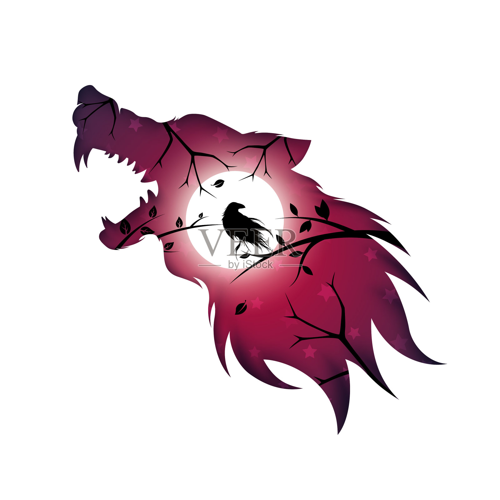 狼人狼狗乌鸦纸乌鸦设计元素图片