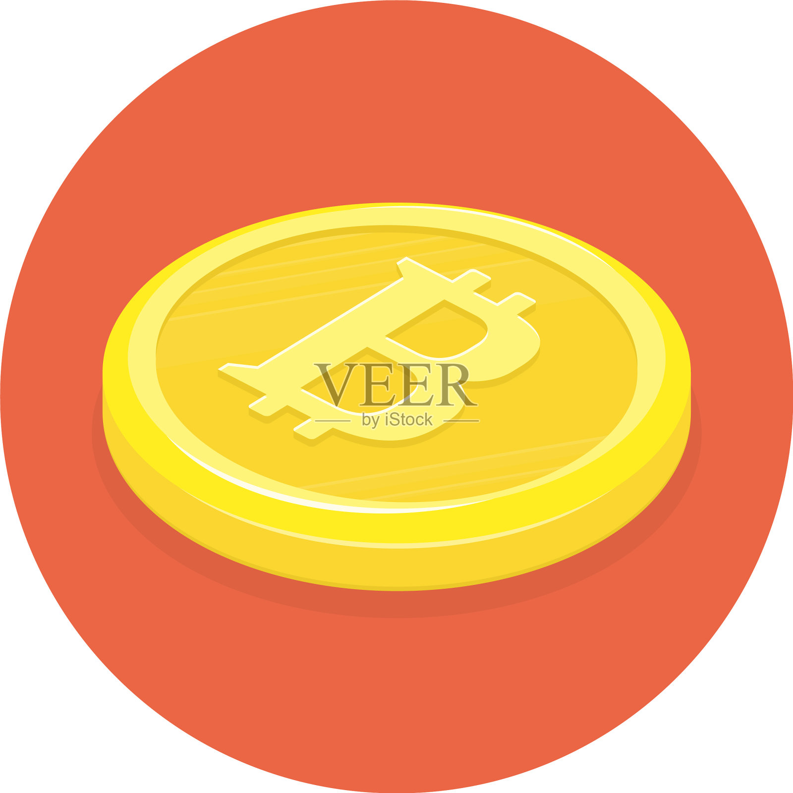 金色的比特币图标设计元素图片