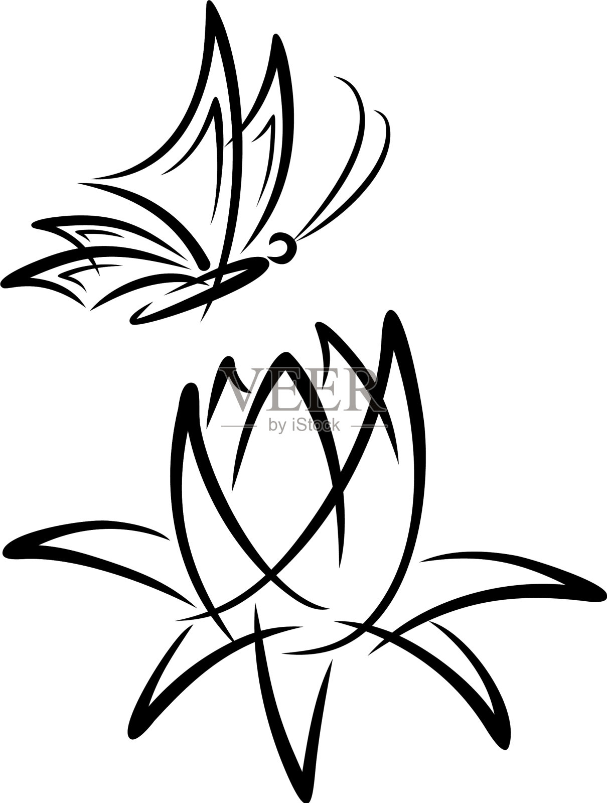 蝴蝶与花的飞行设计元素图片