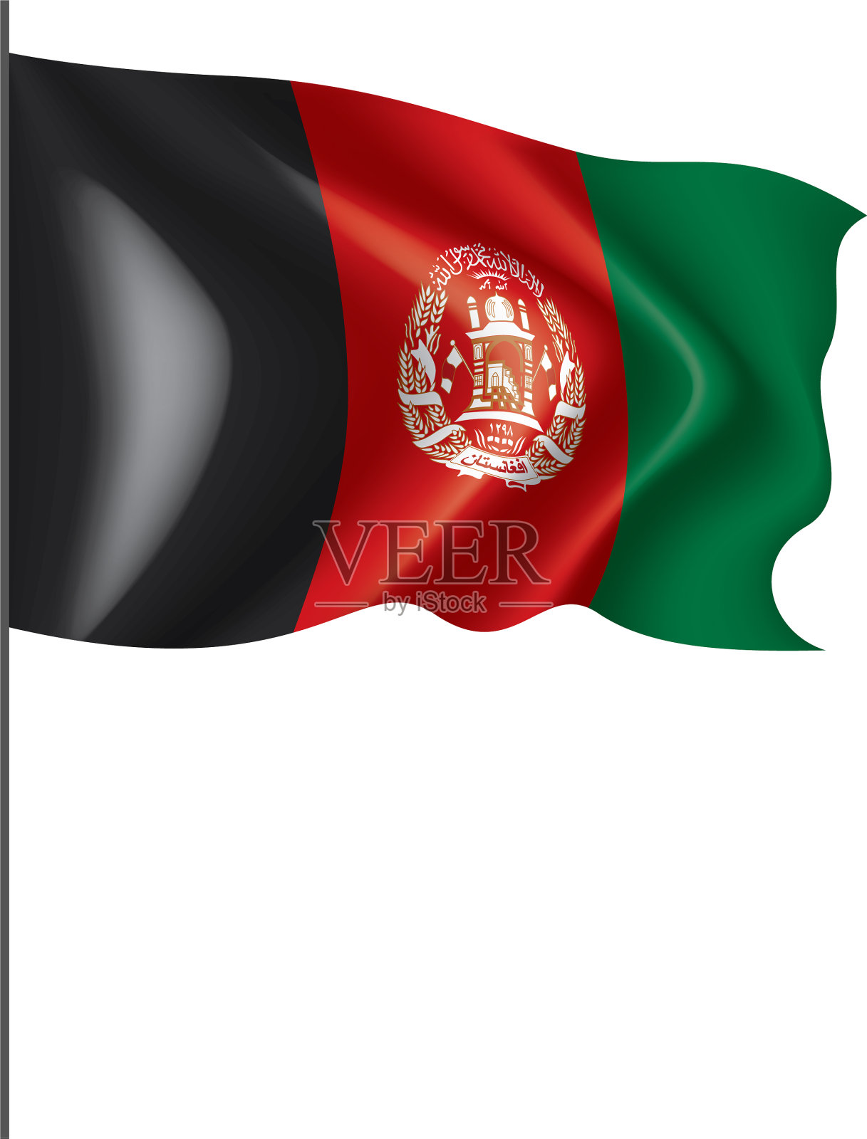 白色的阿富汗国旗设计元素图片