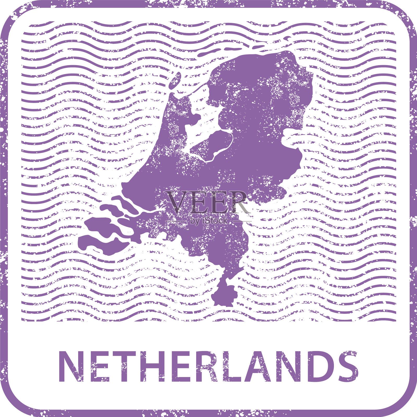 荷兰邮政邮票-荷兰的轮廓设计元素图片