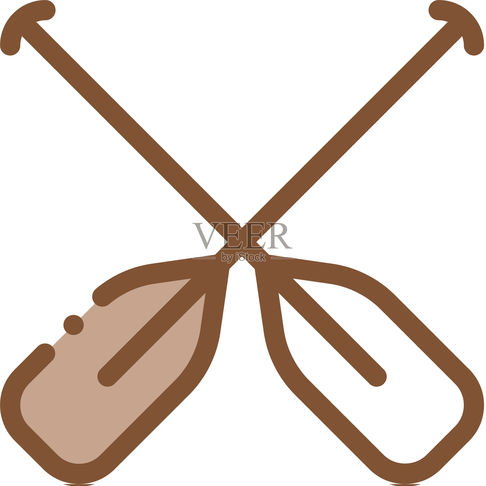 划桨是独木舟的标志设计元素图片