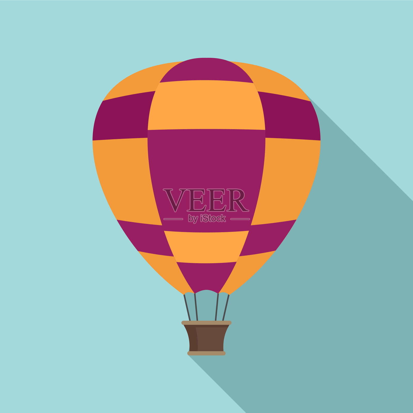 飞艇气球图标平面风格插画图片素材