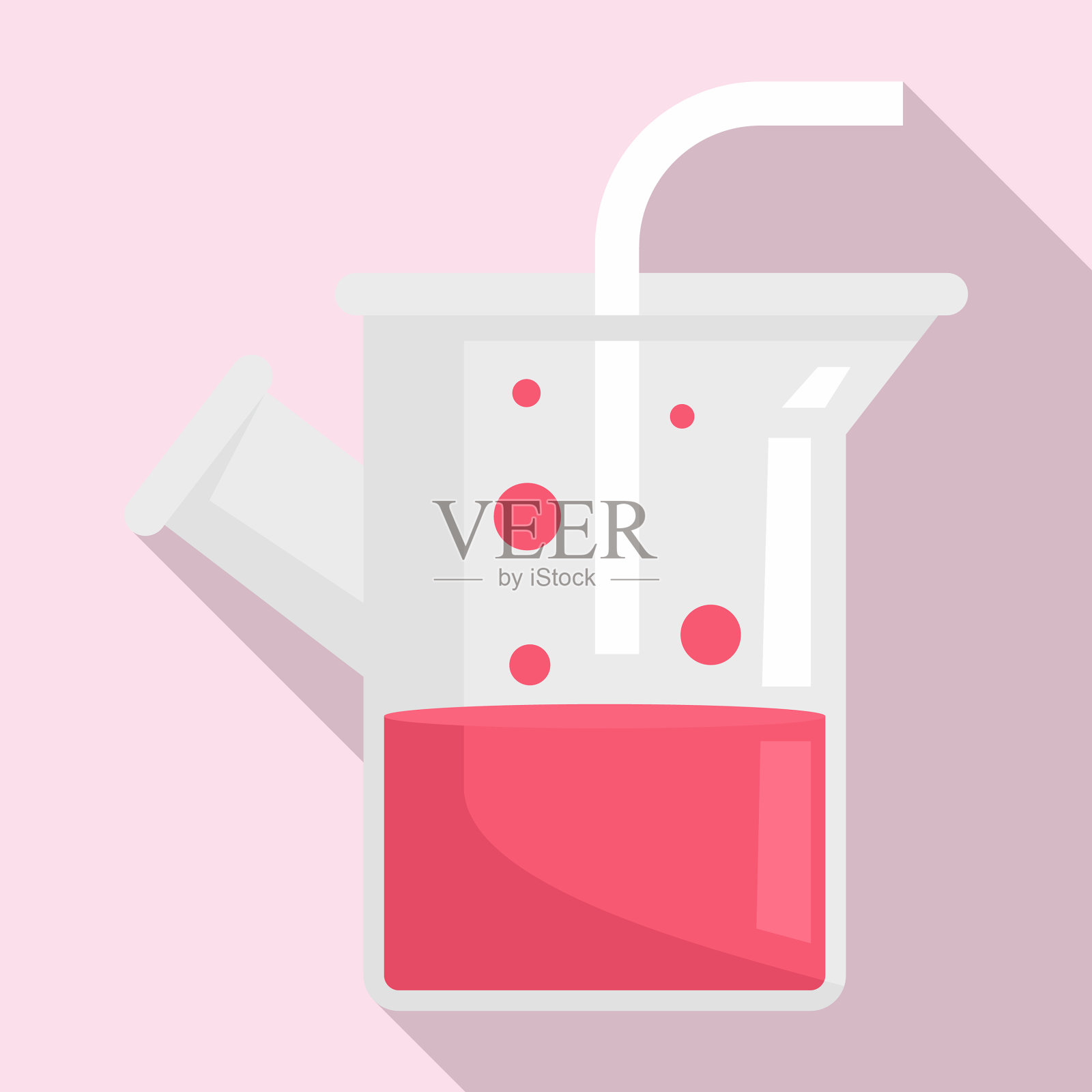 医用沸水烧瓶图标平坦风格插画图片素材