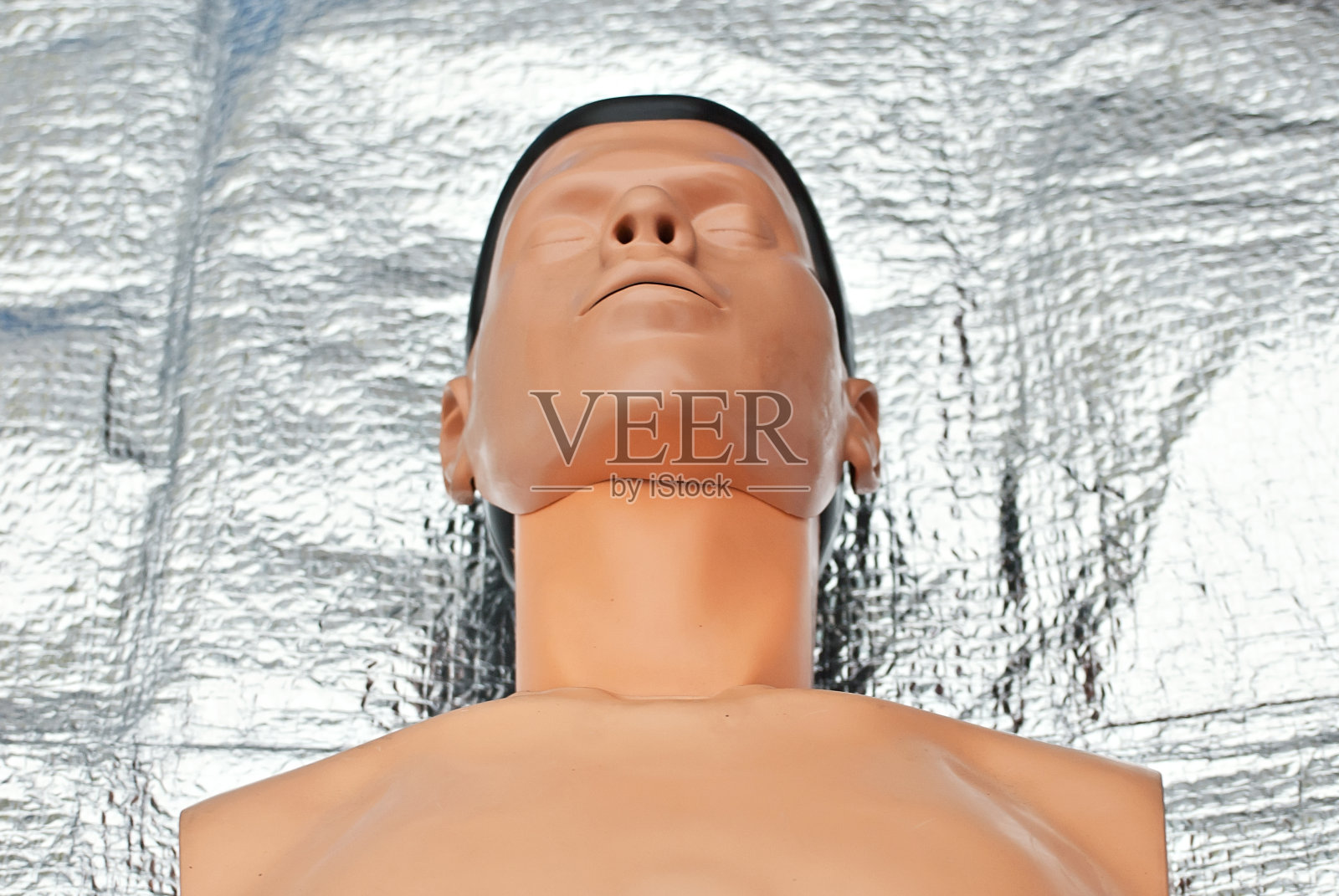 用于人工呼吸和通风的人体模型。病毒性肺炎、冠状病毒大流行、肺功能不全、呼吸困难和肺部污染的概念。照片摄影图片