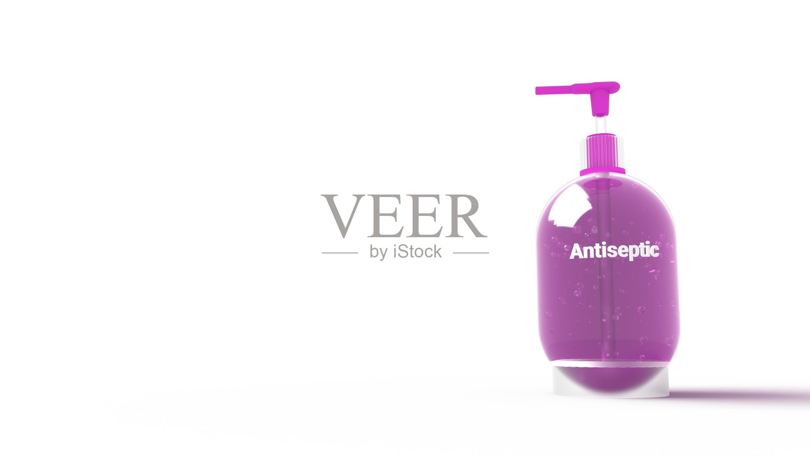 白色背景的塑料瓶洗手液。三维渲染照片摄影图片