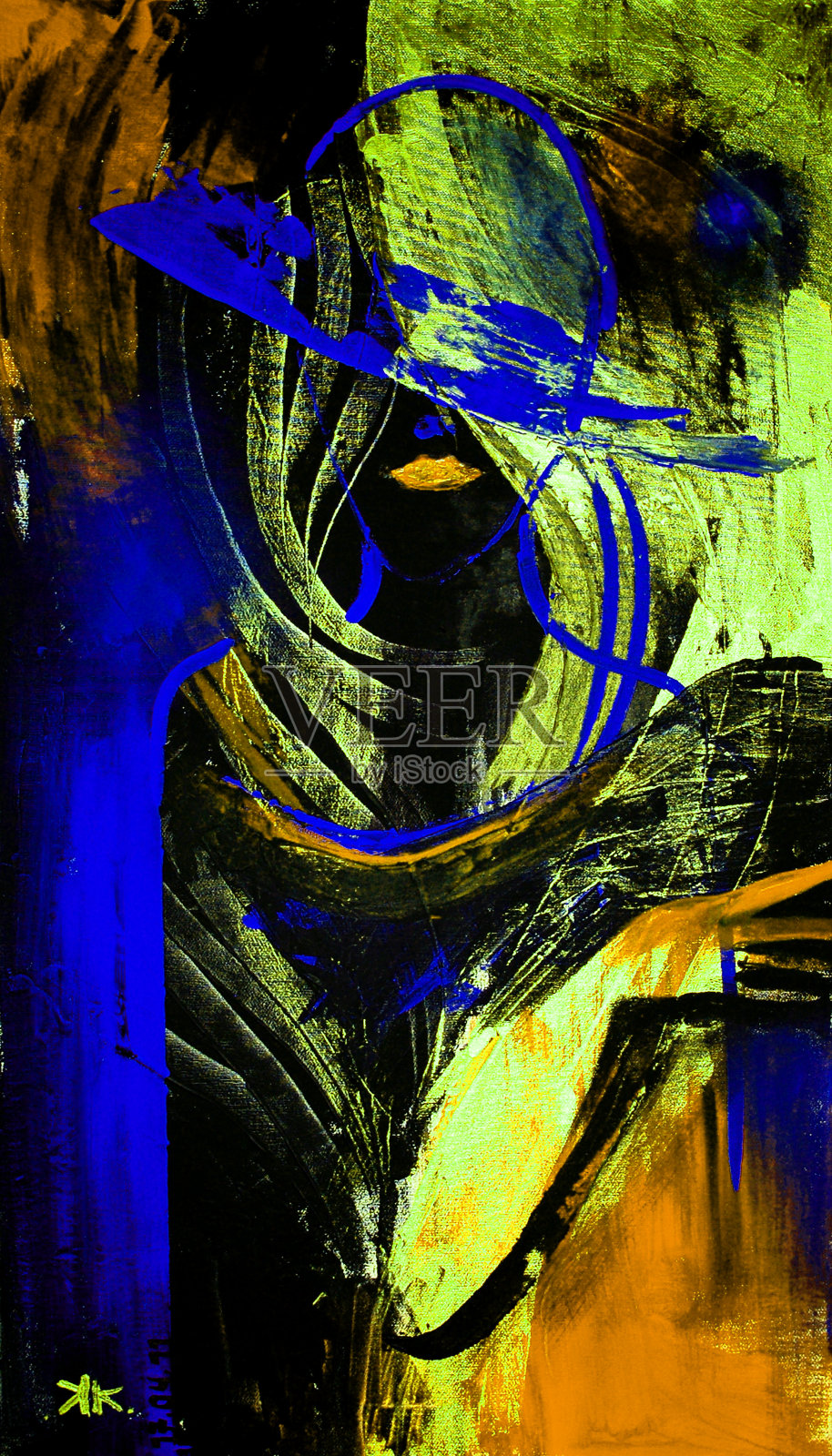 画的是一个戴帽子的女人插画图片素材