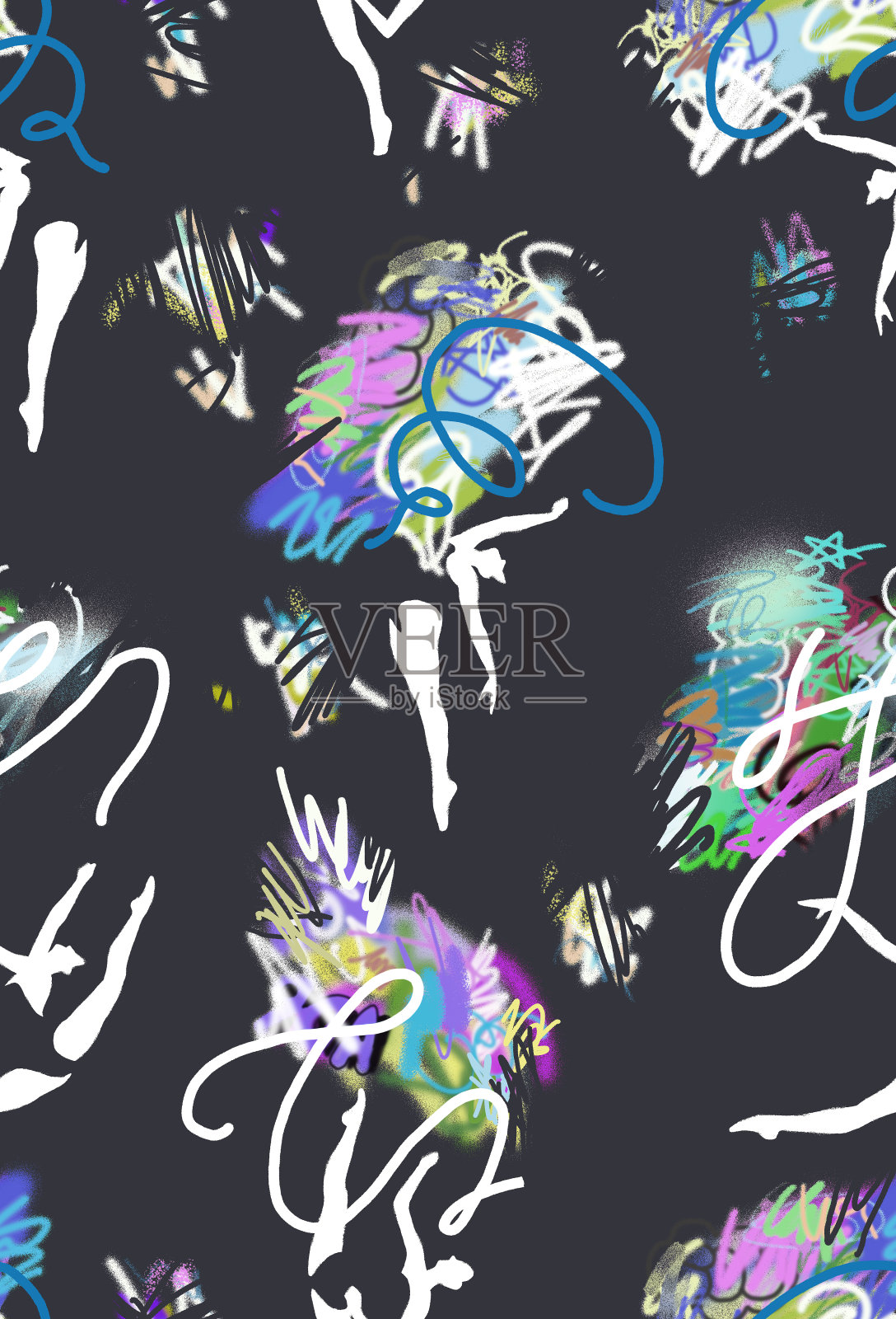 运动无缝模式与体操运动员。运动。插画图片素材