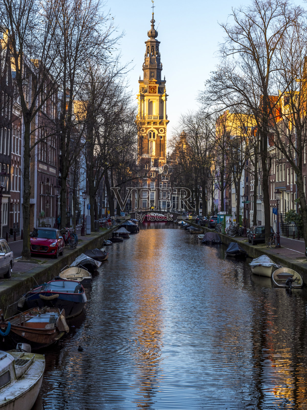 阿姆斯特丹日落。照片摄影图片