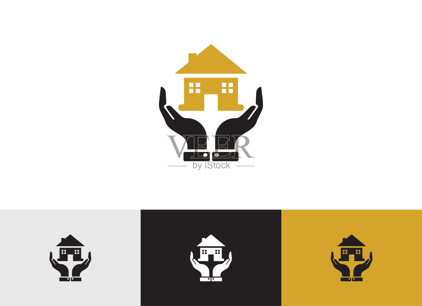 家庭保险字形矢量图标- UI图标矢量插画图片素材