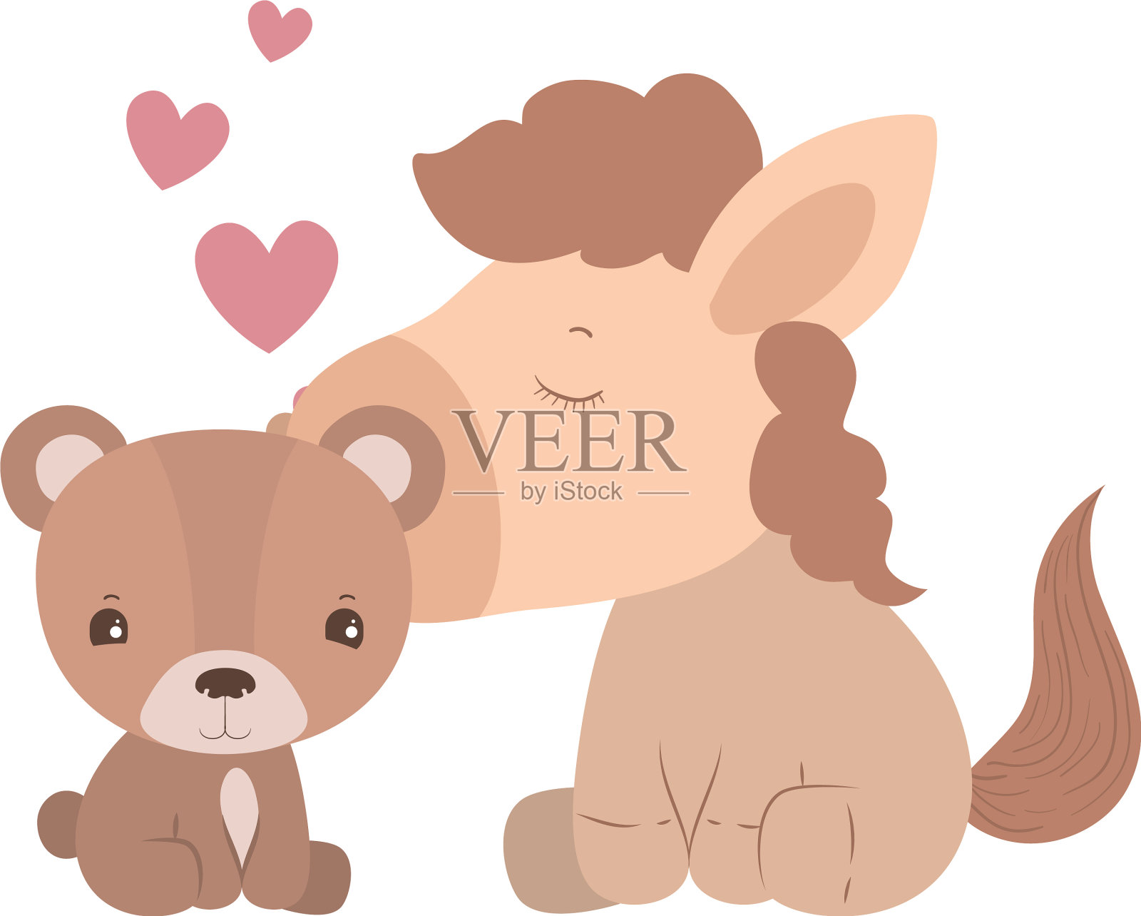 孤立可爱的熊和马卡通设计插画图片素材