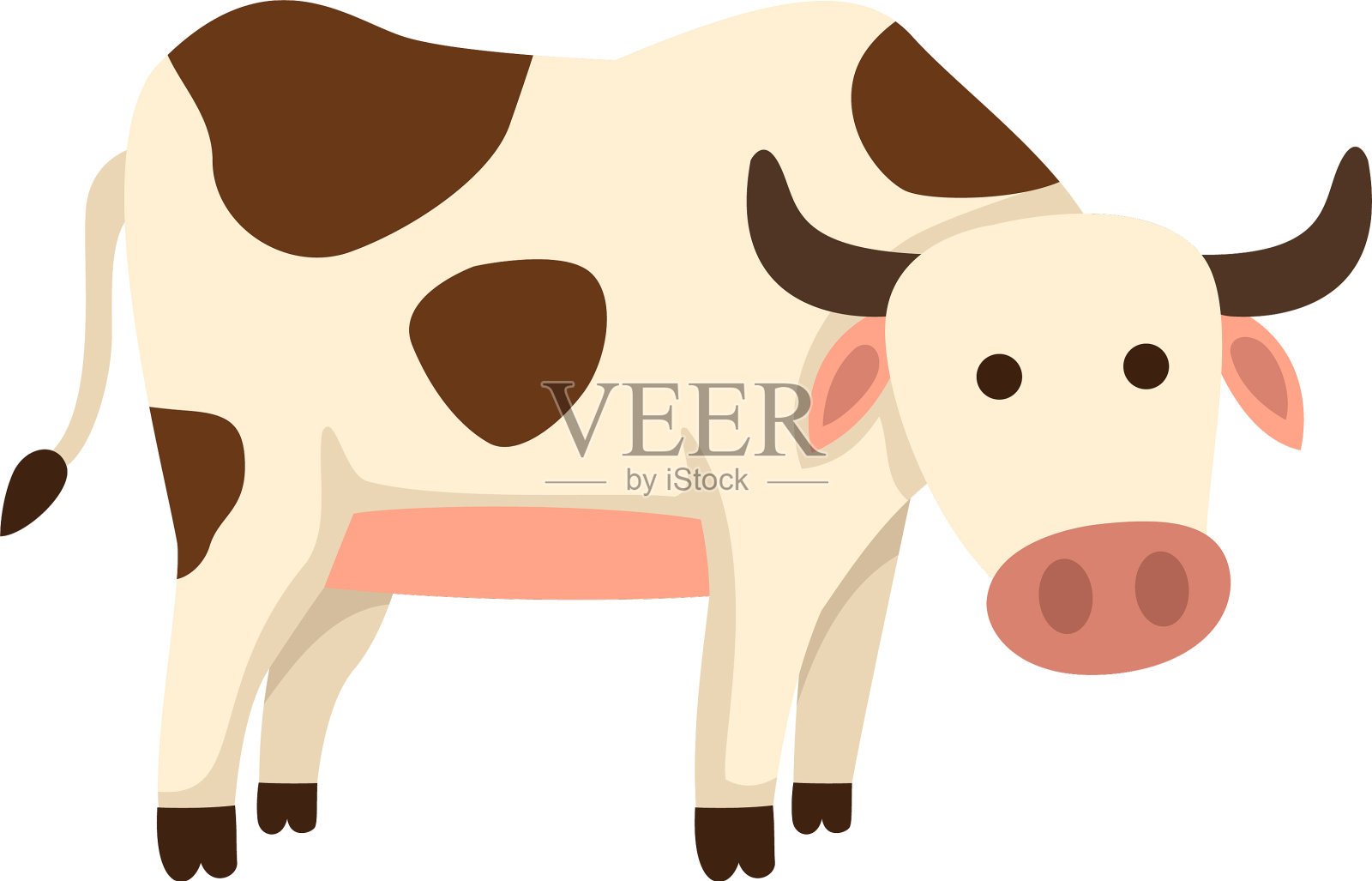 孤立的奶牛在白色背景设计元素图片