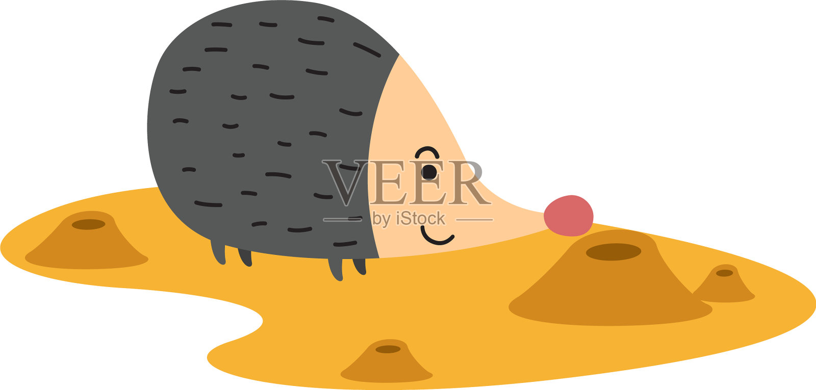 孤立的豪猪在白色背景上设计元素图片