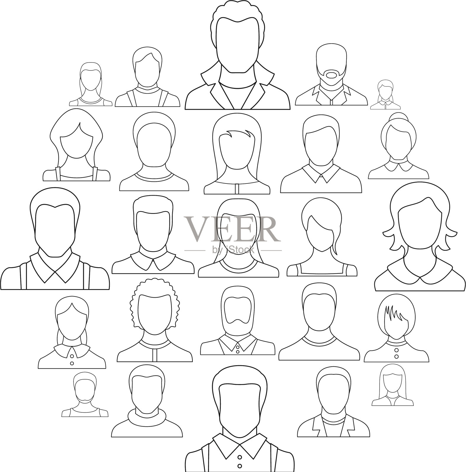 头像用户图标设置轮廓样式图标素材