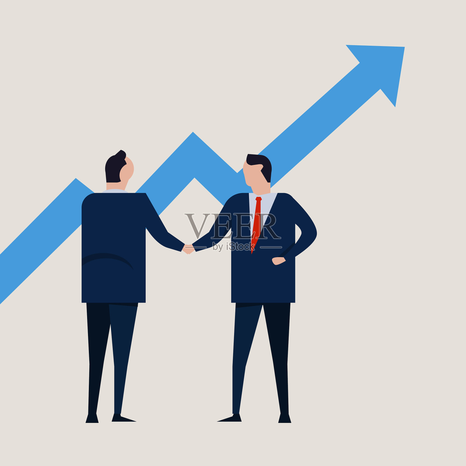 增长图上升增加价值投资插画图片素材