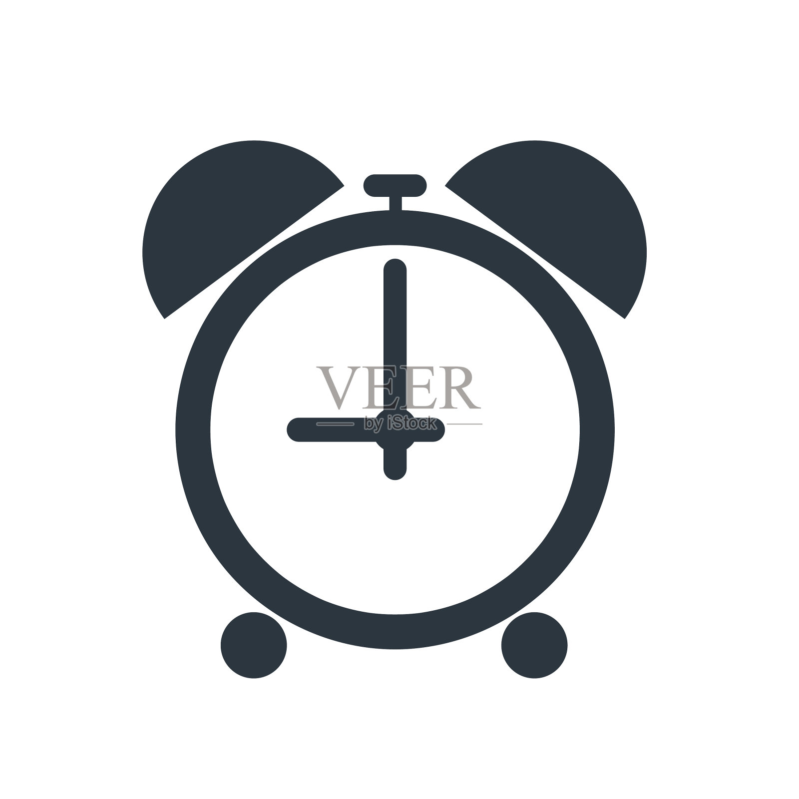 时钟图标上的白色背景插画图片素材