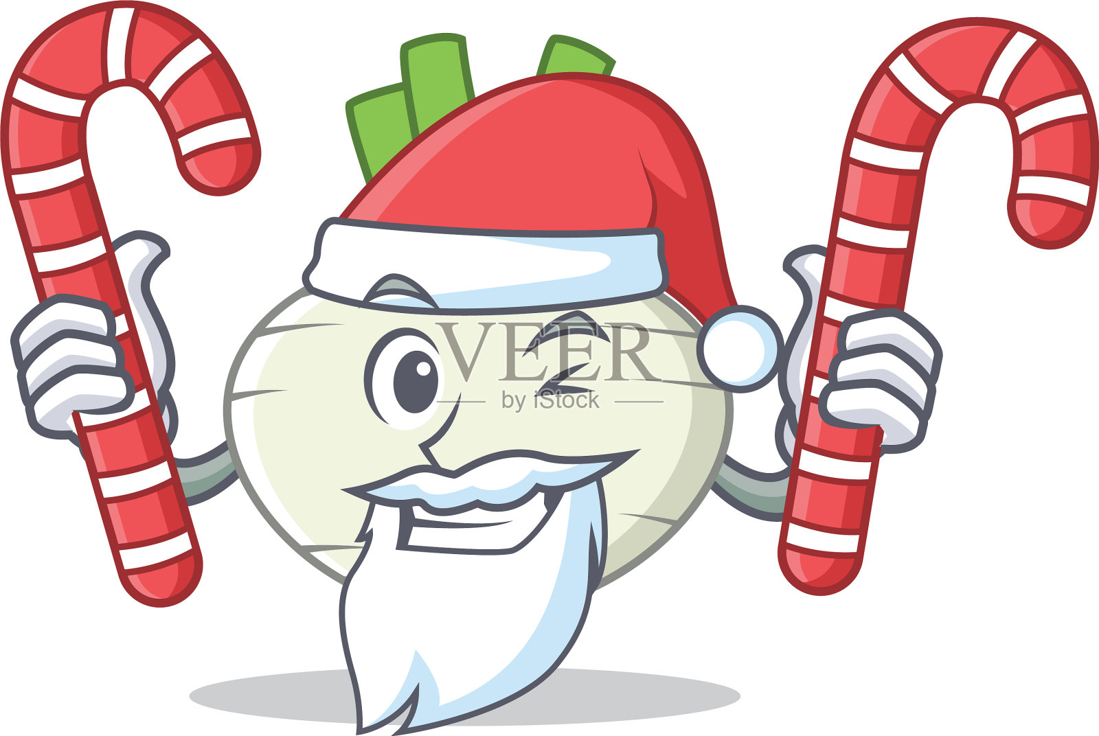 圣诞老人用糖果萝卜卡通吉祥物设计元素图片