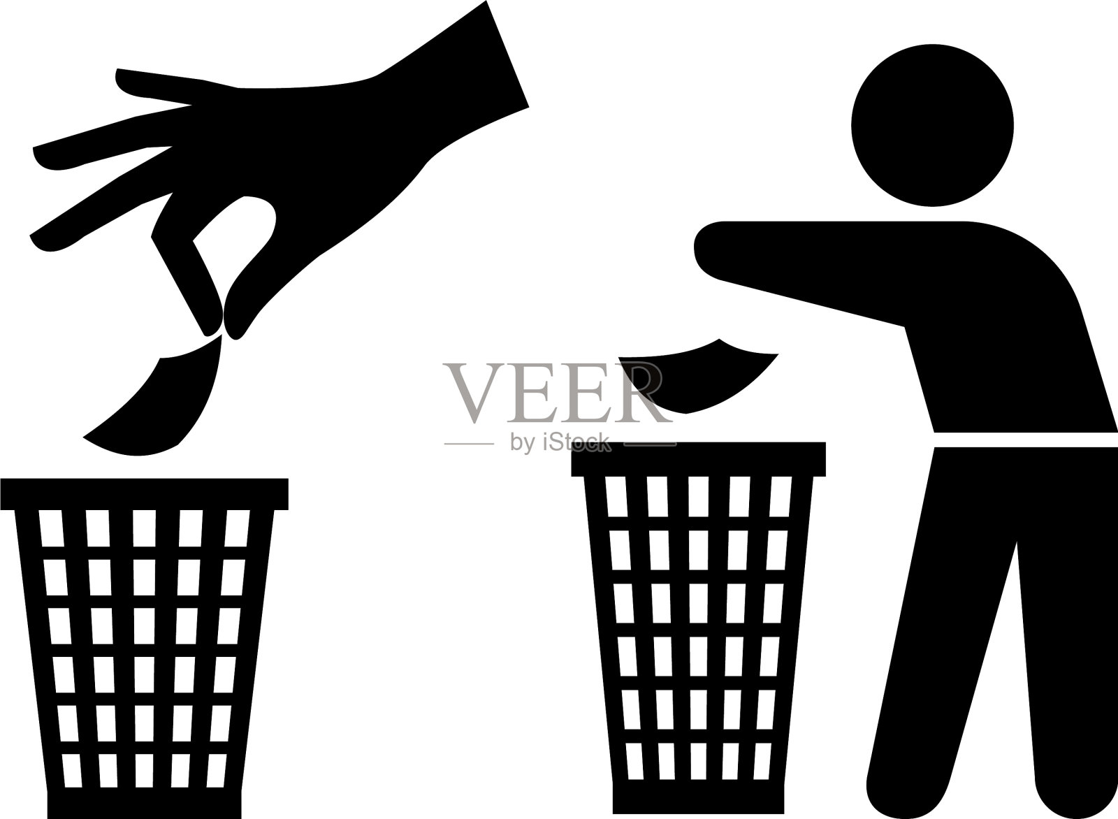 整洁的人或不乱扔垃圾的标志保持清洁和插画图片素材