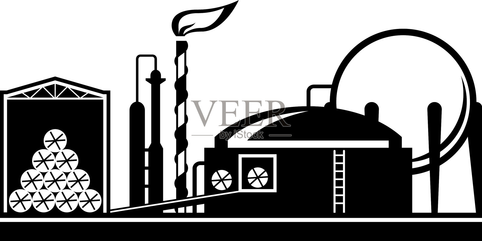 从有机来源生产沼气插画图片素材