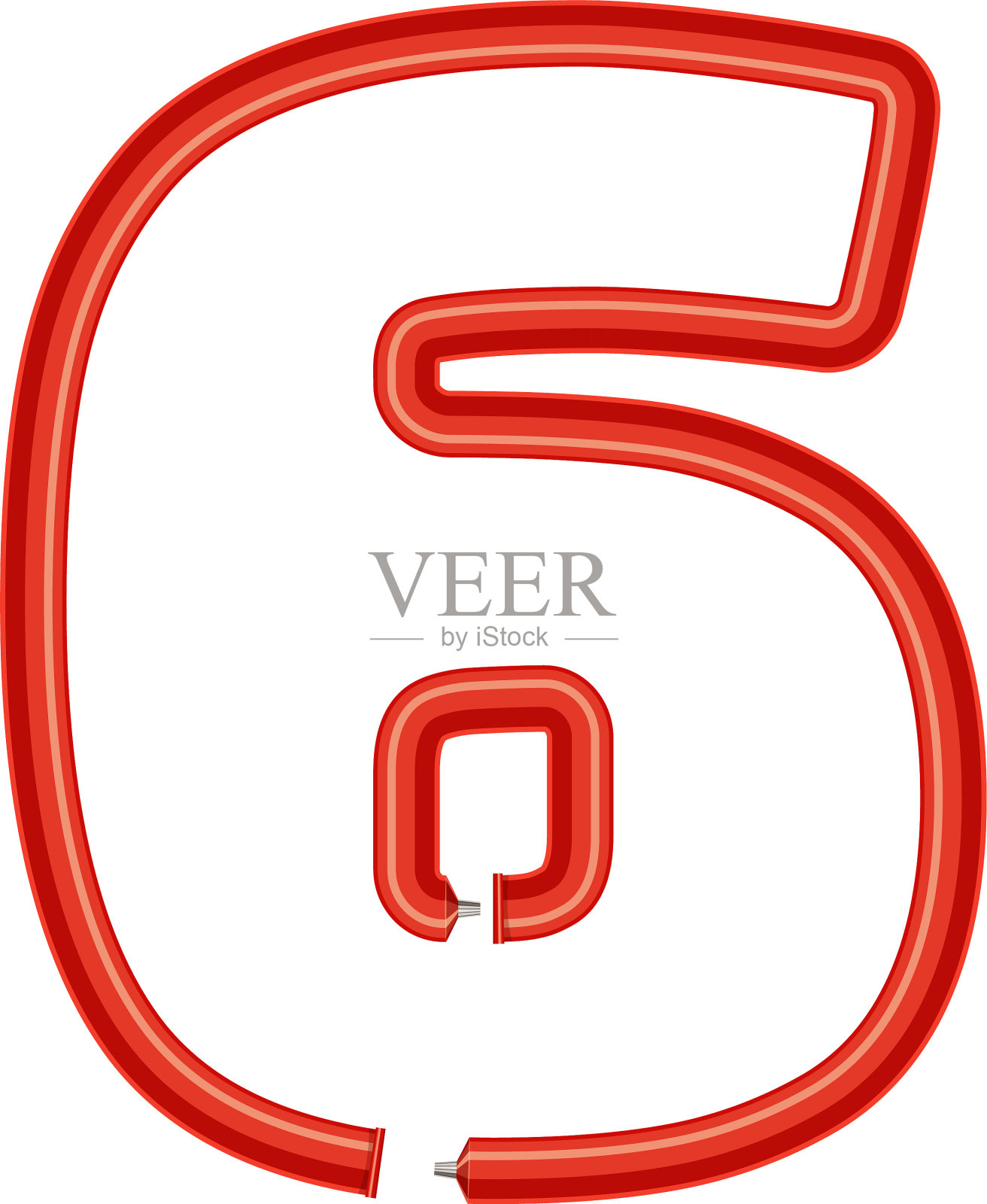 六号塑料管图标卡通风格插画图片素材