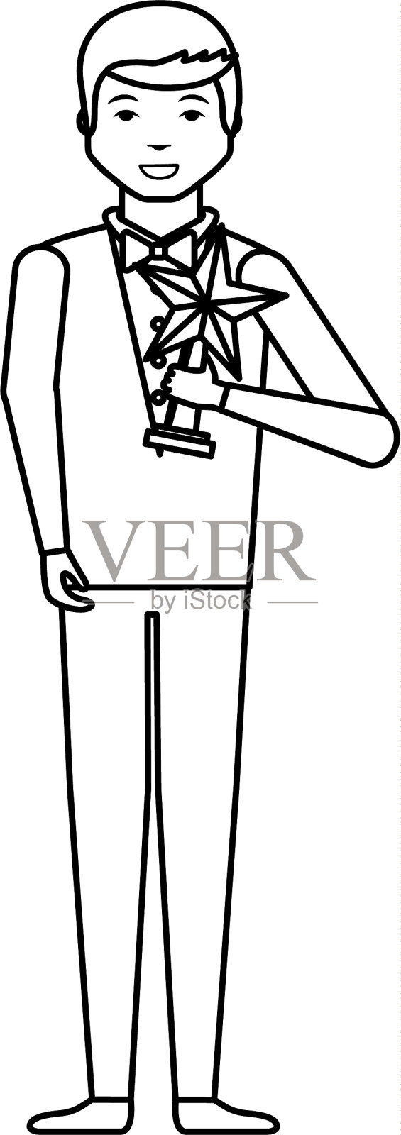 优雅的男人和奖杯得主设计元素图片