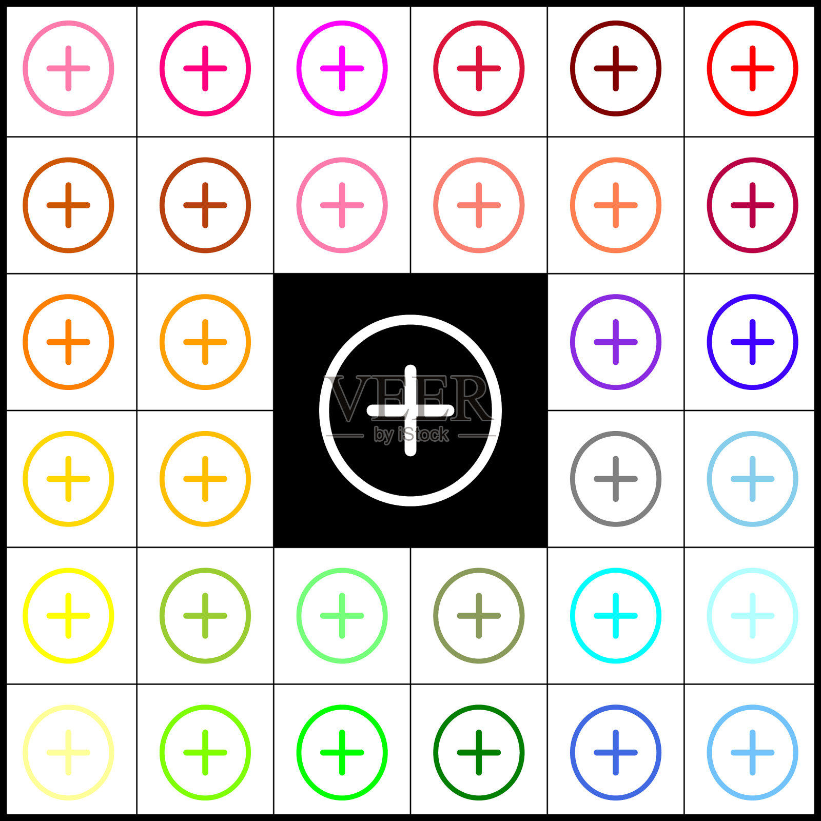 正符号加符号毡笔33插画图片素材