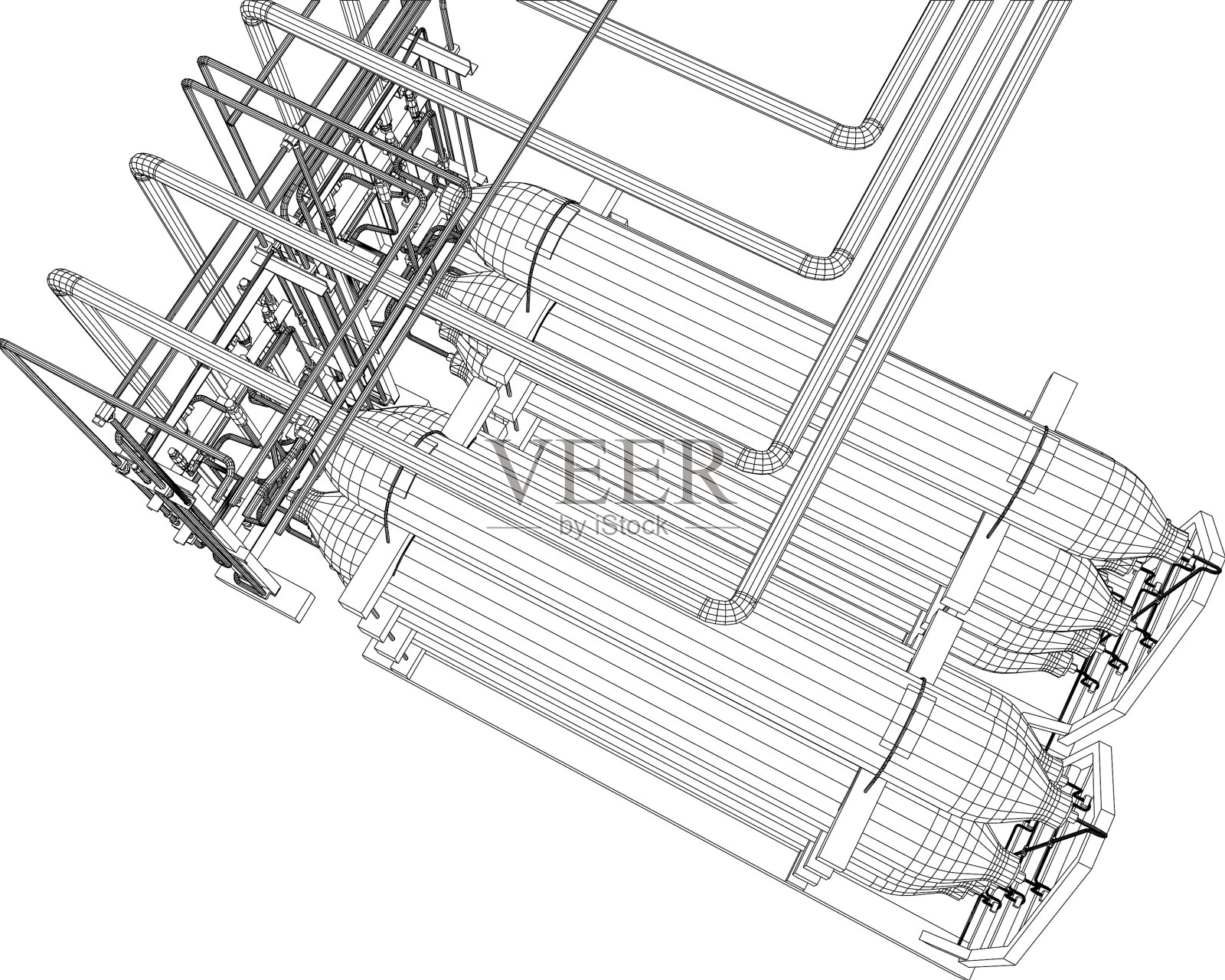石油和天然气工业设备概述插画图片素材