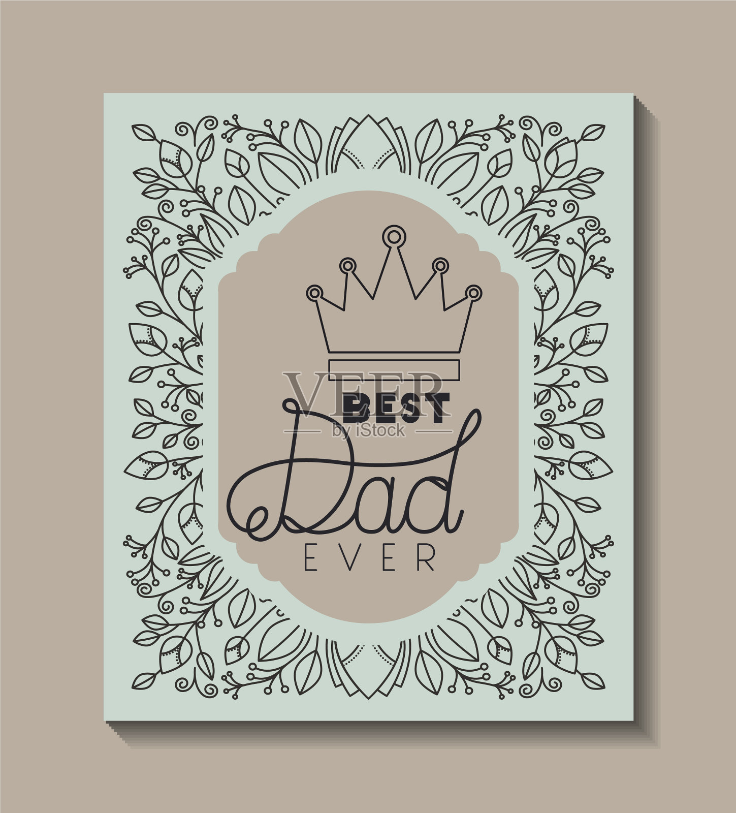 父亲节贺卡与国王皇冠插画图片素材