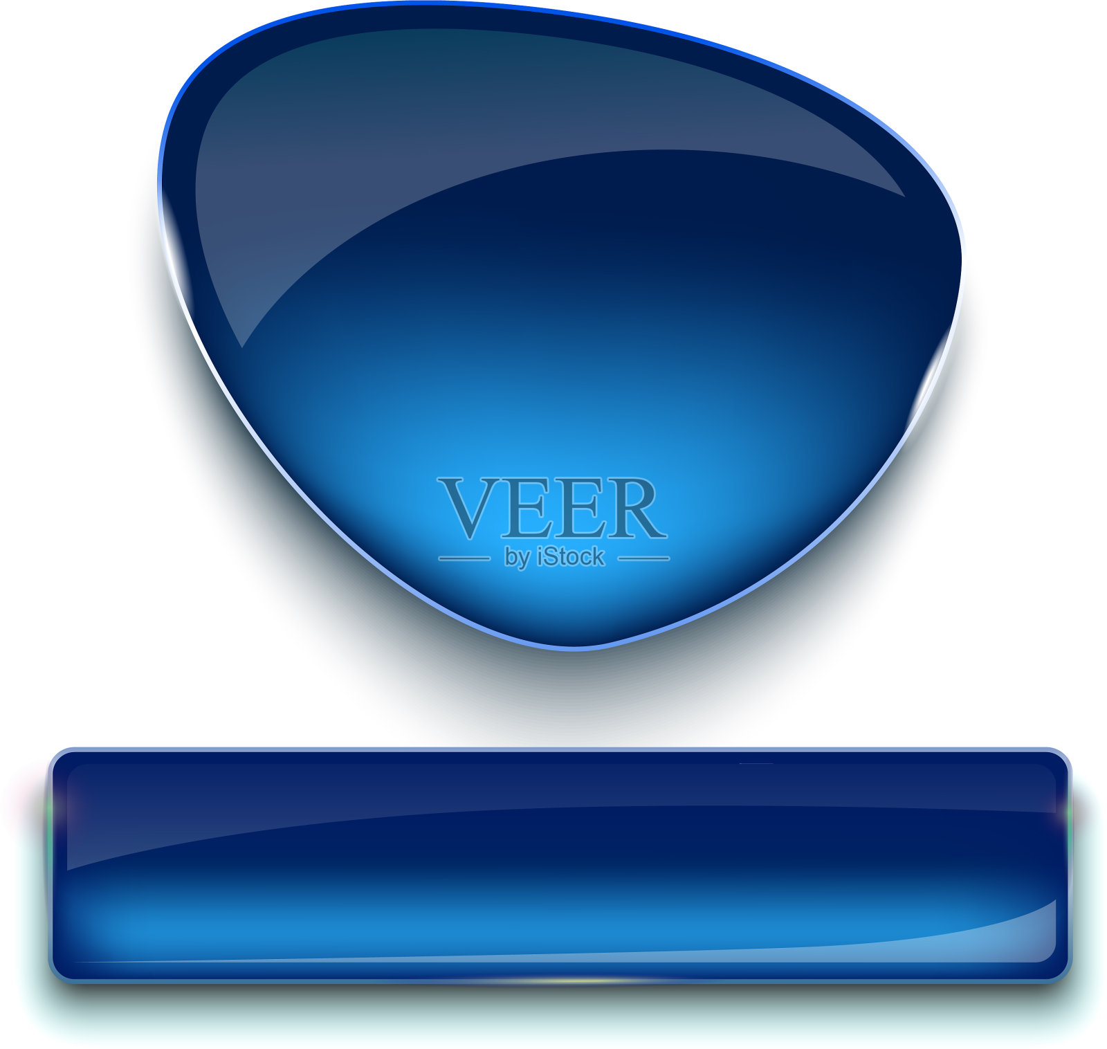 逼真的玻璃横幅套装图标素材