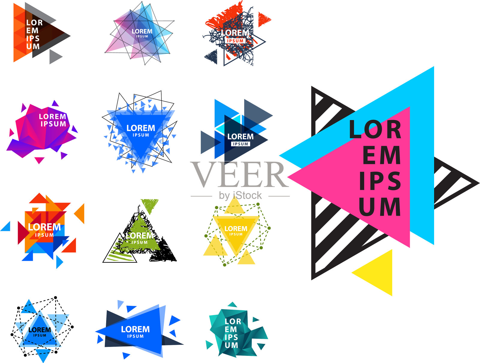 神圣的几何三角形抽象标志人物插画图片素材