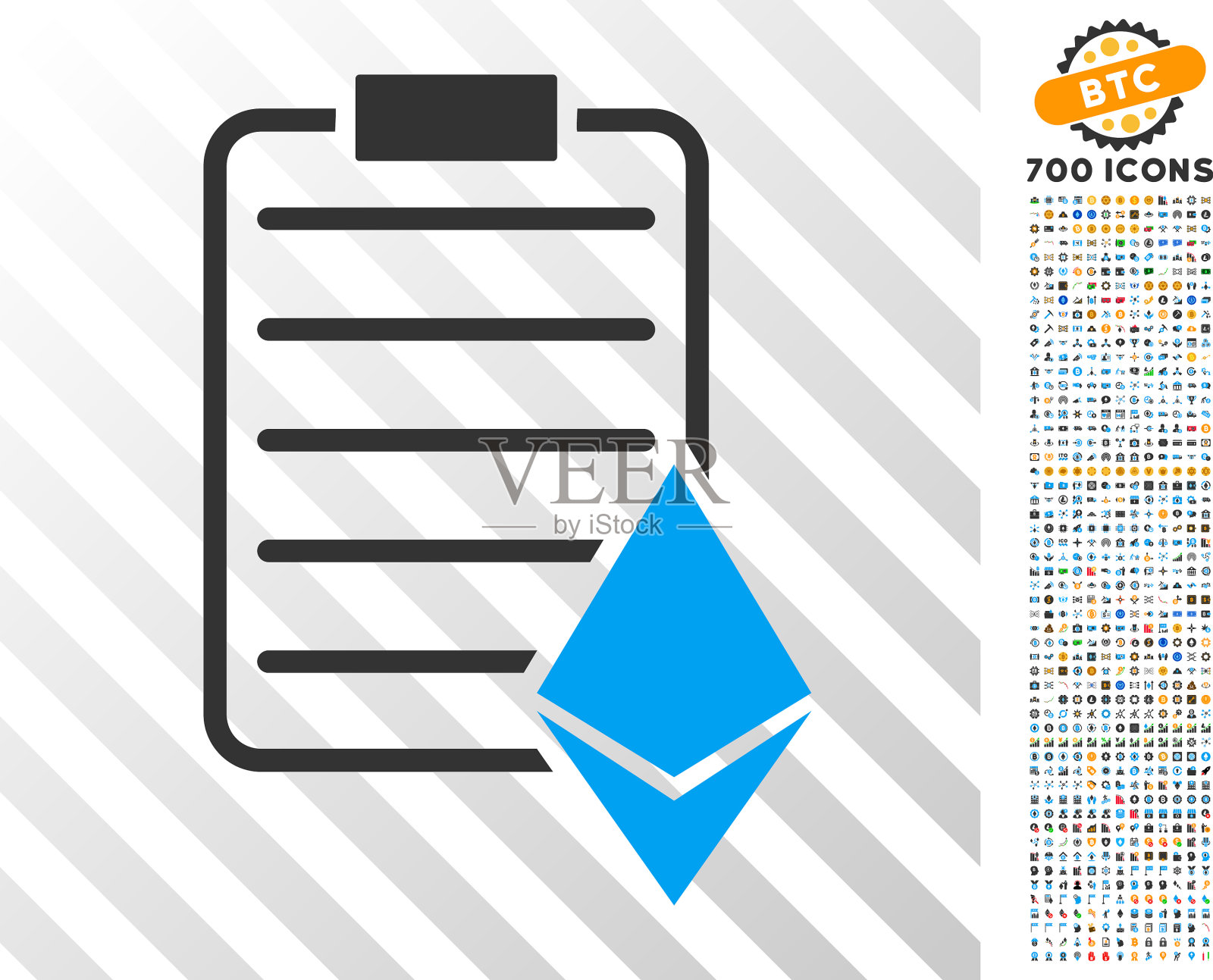 以太坊合约平面图标与奖金插画图片素材