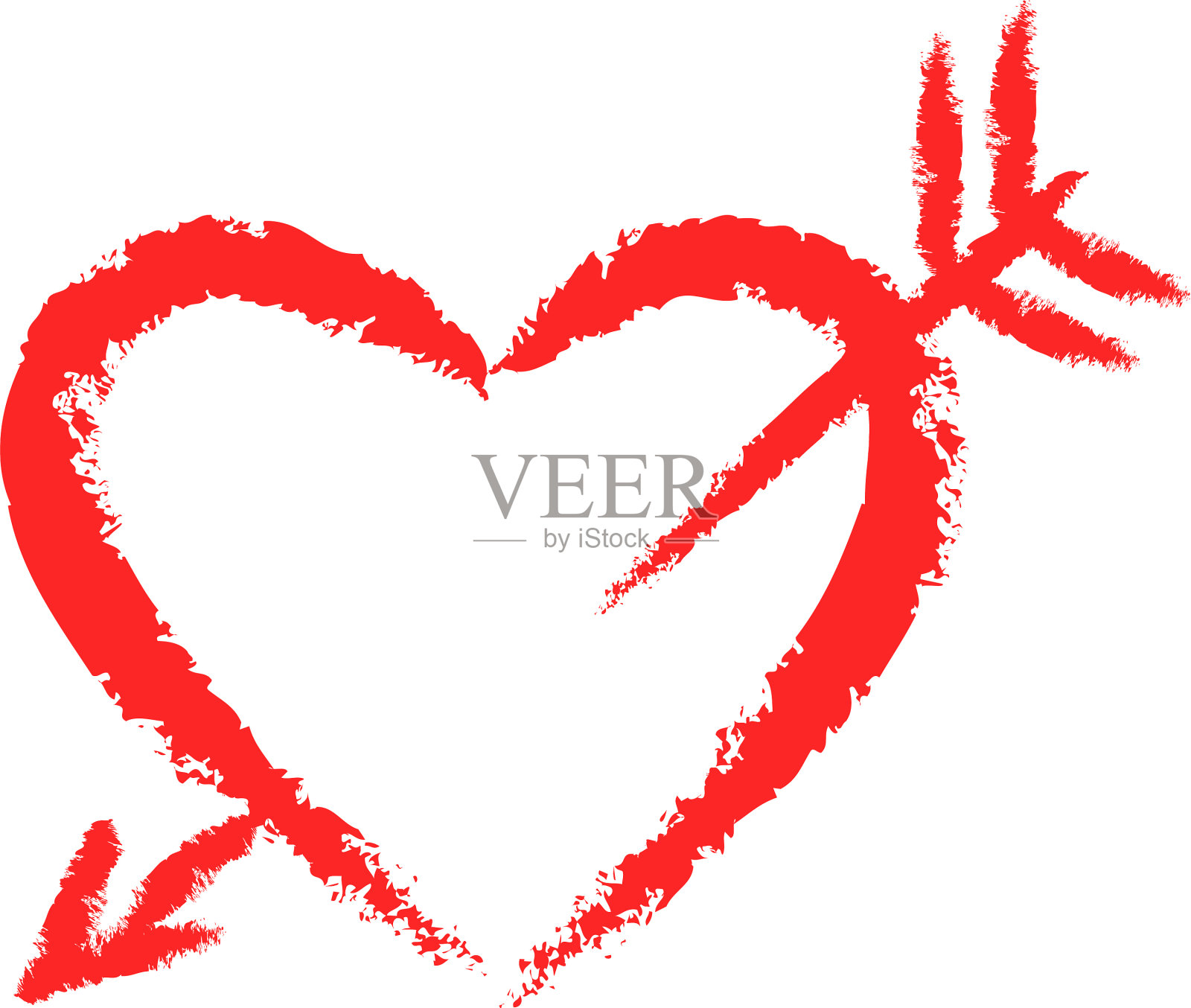 手绘红色的心设计元素图片