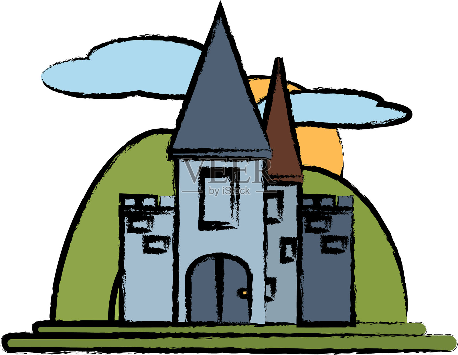 中世纪城堡的设计设计元素图片