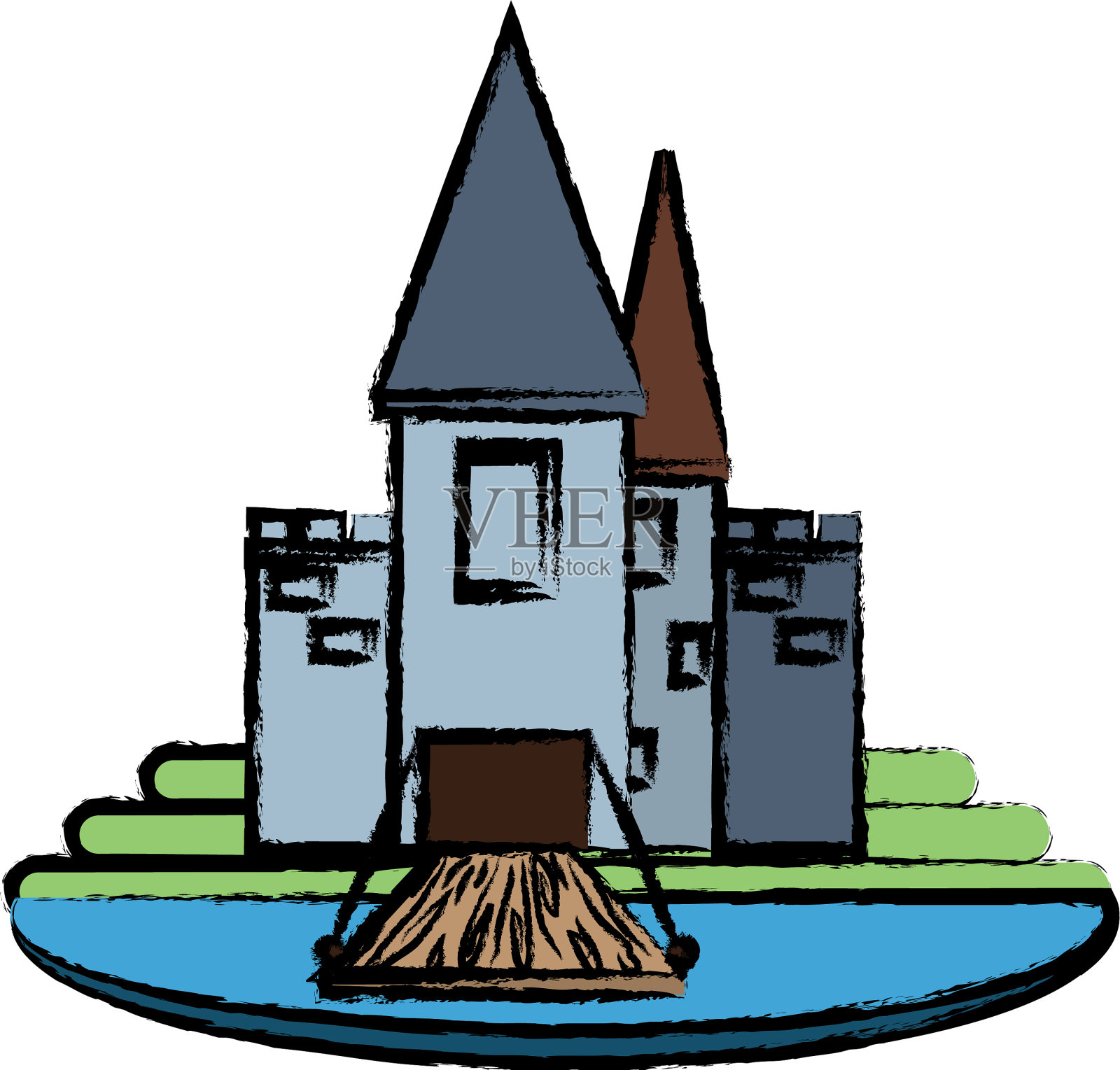 中世纪城堡的设计设计元素图片