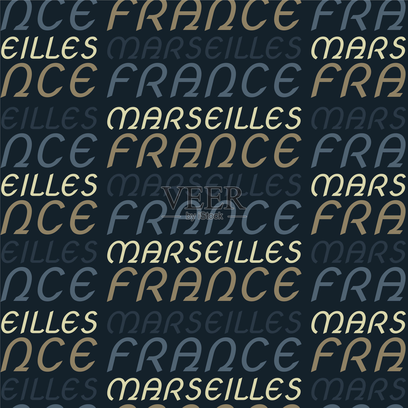 法国马赛无缝图案插画图片素材