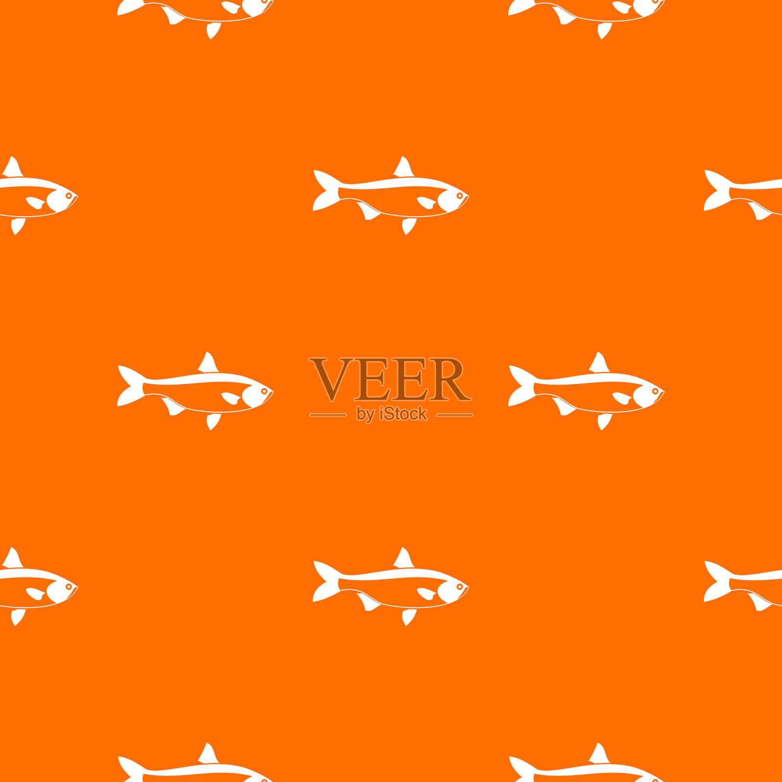 鱼模式无缝插画图片素材