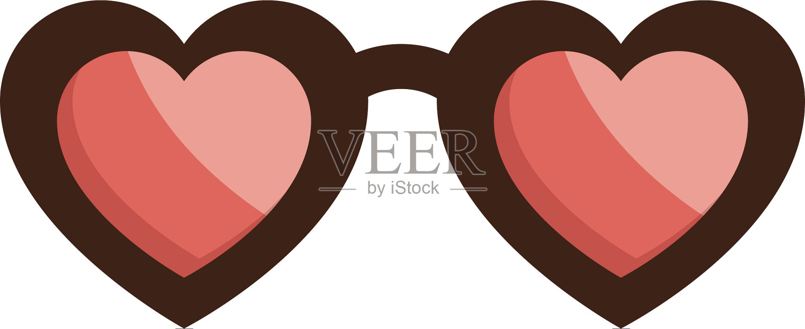 心形眼镜插画图片素材