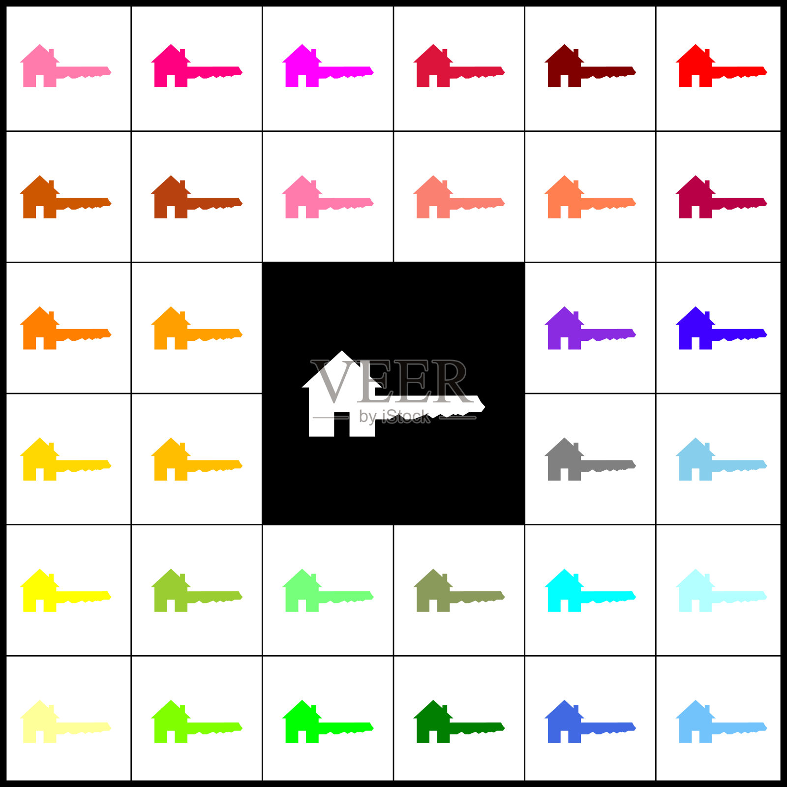 主键标志毡笔33个彩色图标图标素材