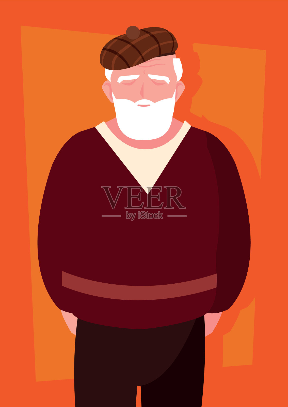 有胡子的老人化身插画图片素材