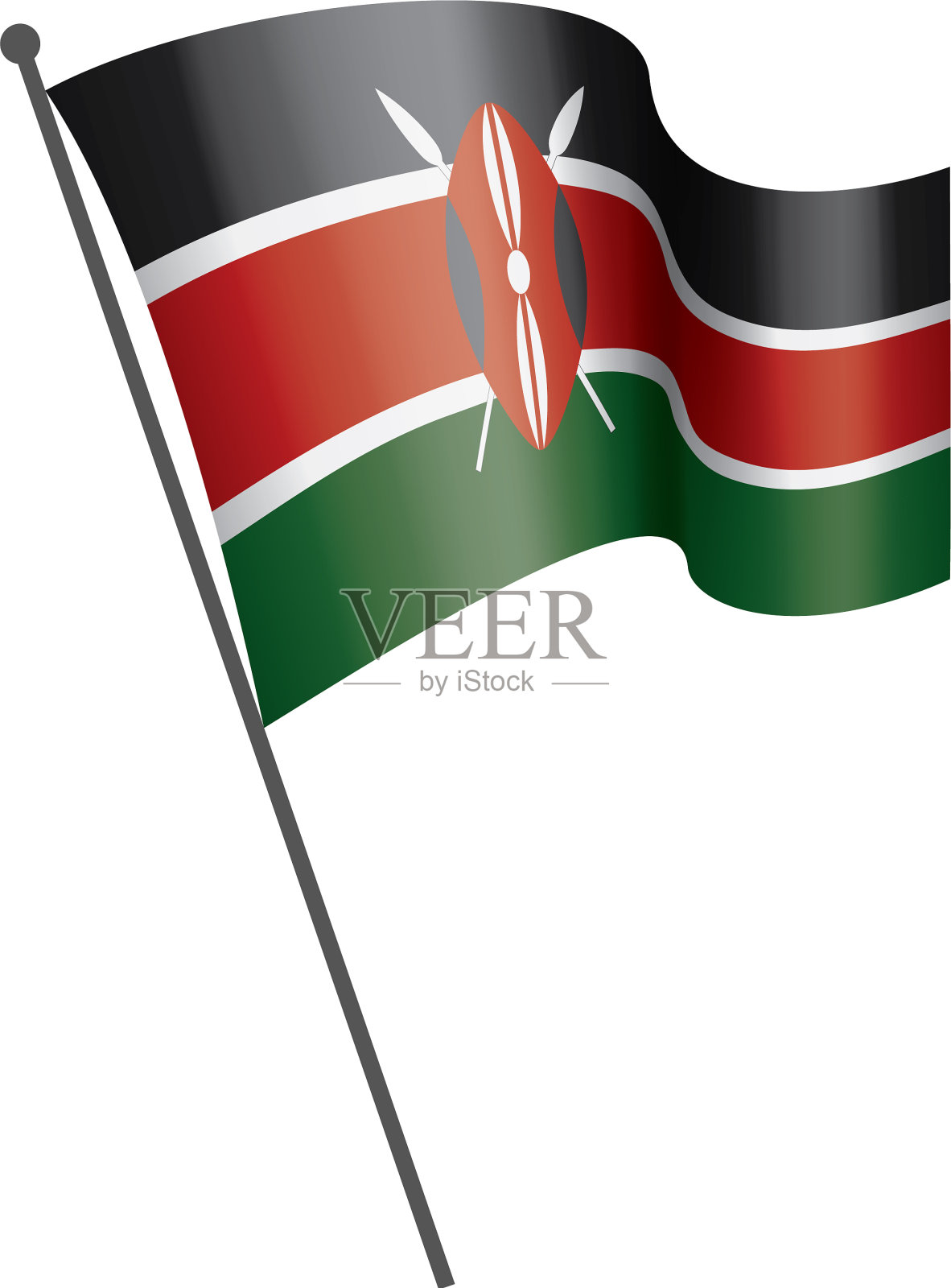 肯尼亚国旗上有白色设计元素图片