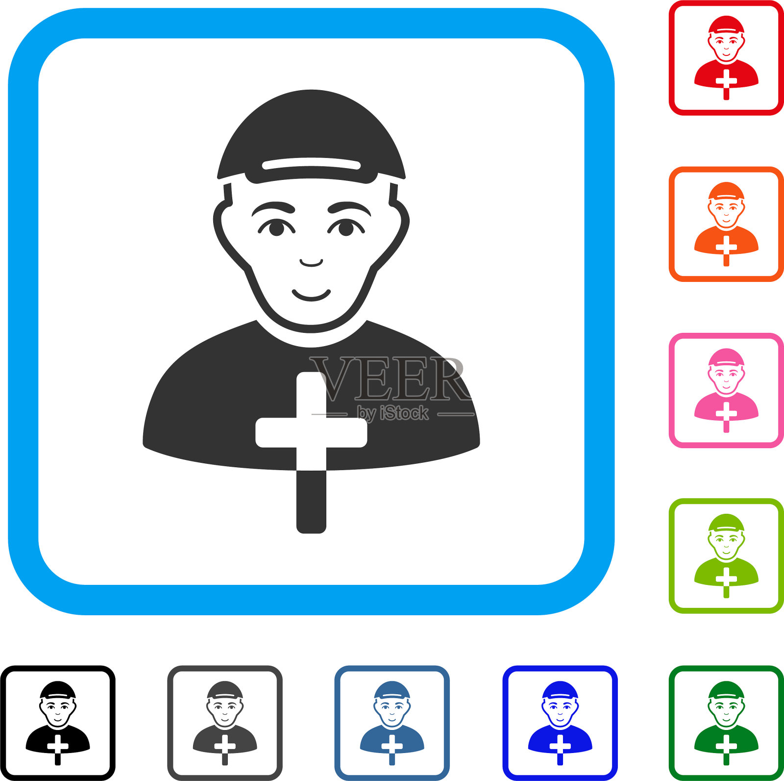 基督教僧侣框愉快的图标图标素材