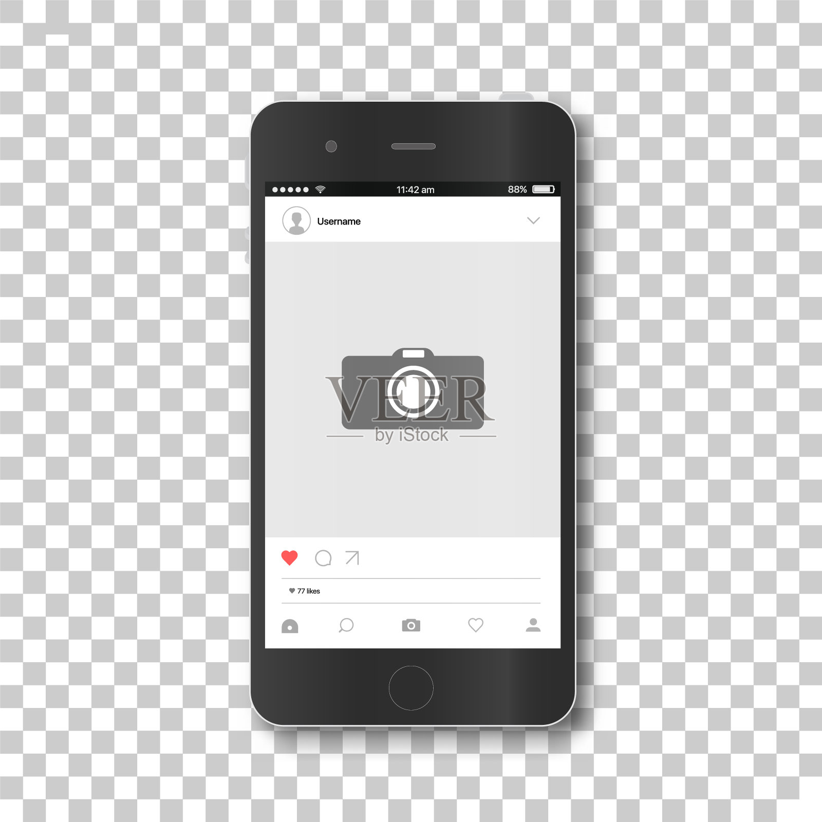 手机与社交网络相框插画图片素材